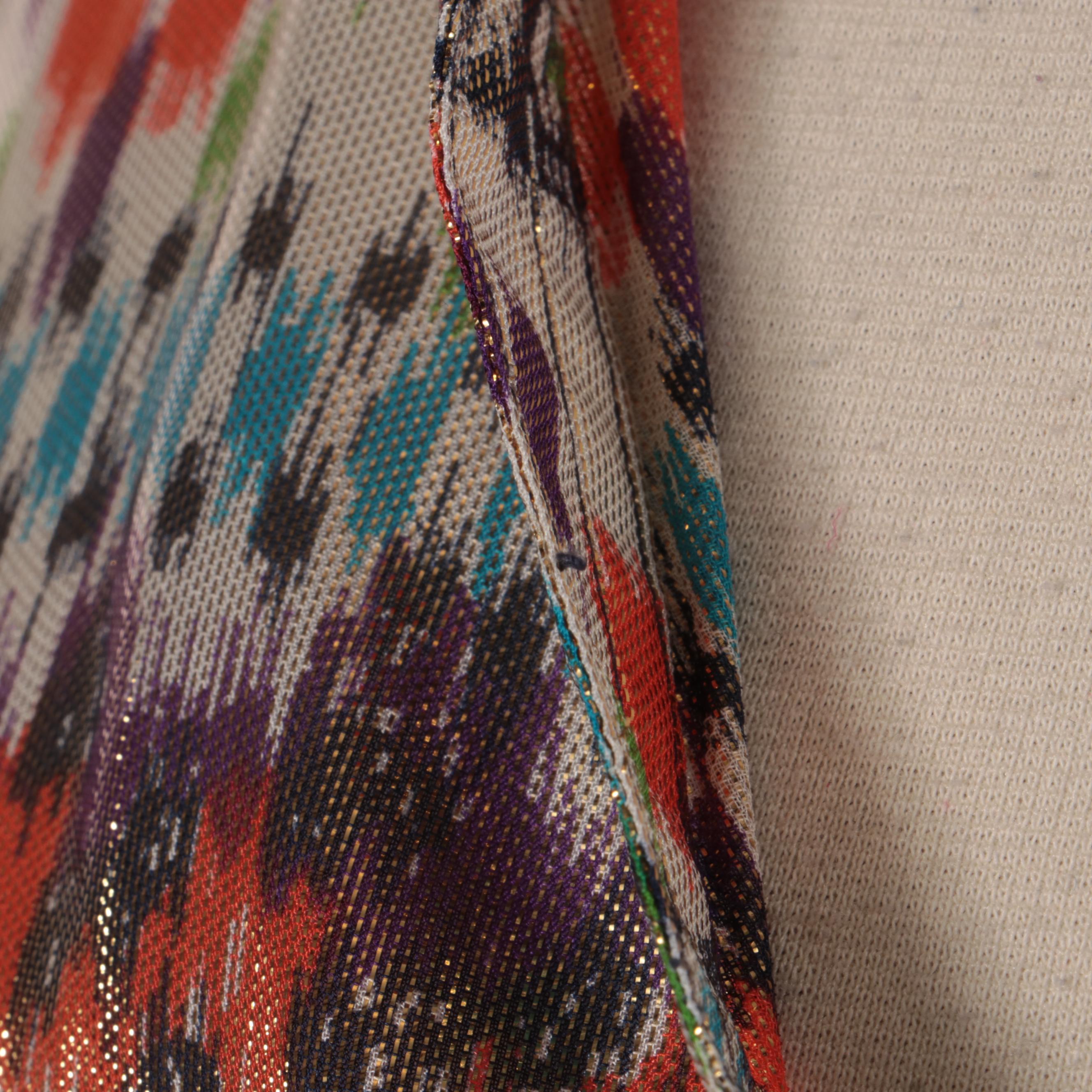 Tory Burch Silk and Metallic Ikat Patterned Tunic Blouse