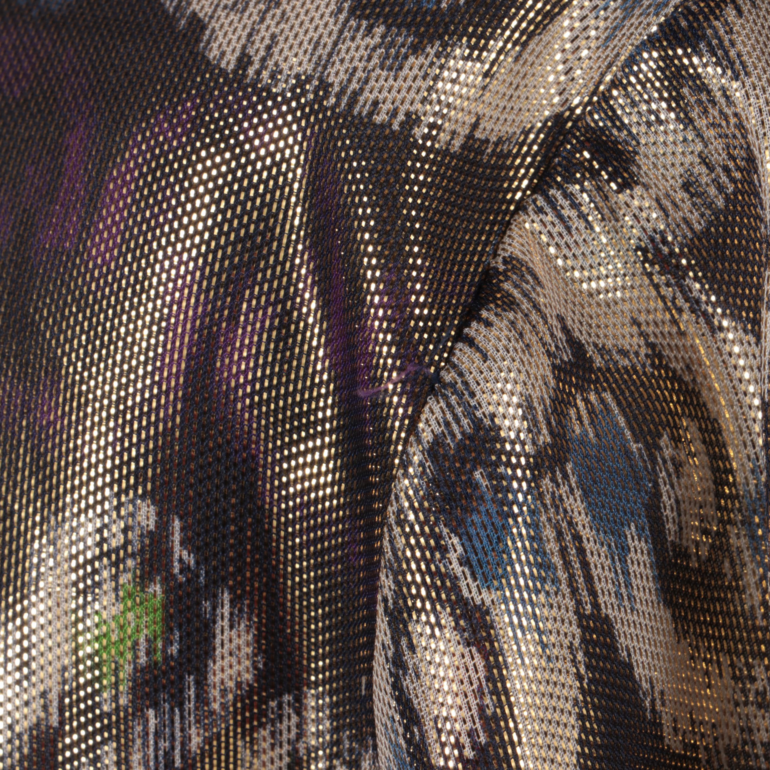 Tory Burch Silk and Metallic Ikat Patterned Tunic Blouse