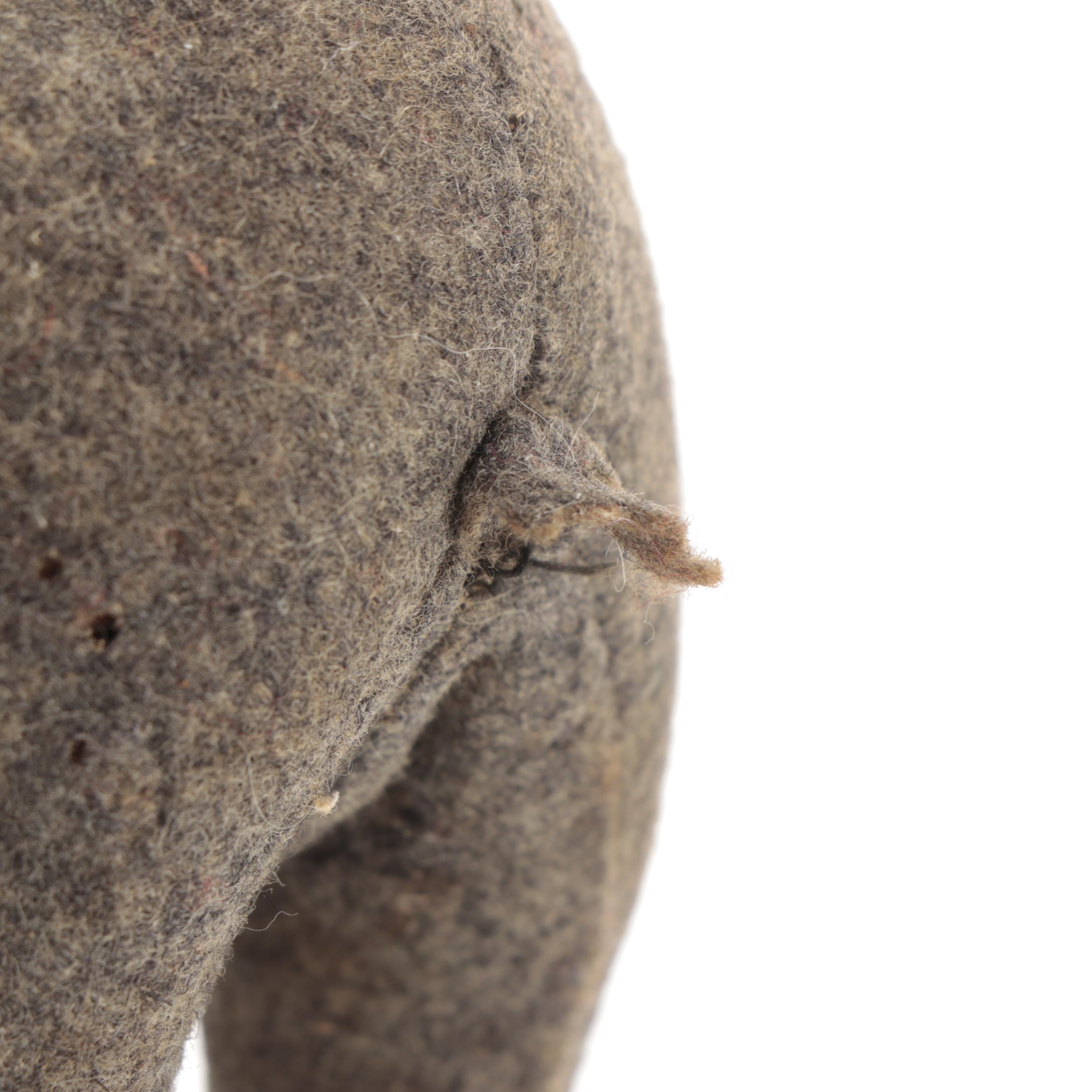 Felt Circus Elephant on Wheels Pull Toy, Late 19th/ Early 20th Century