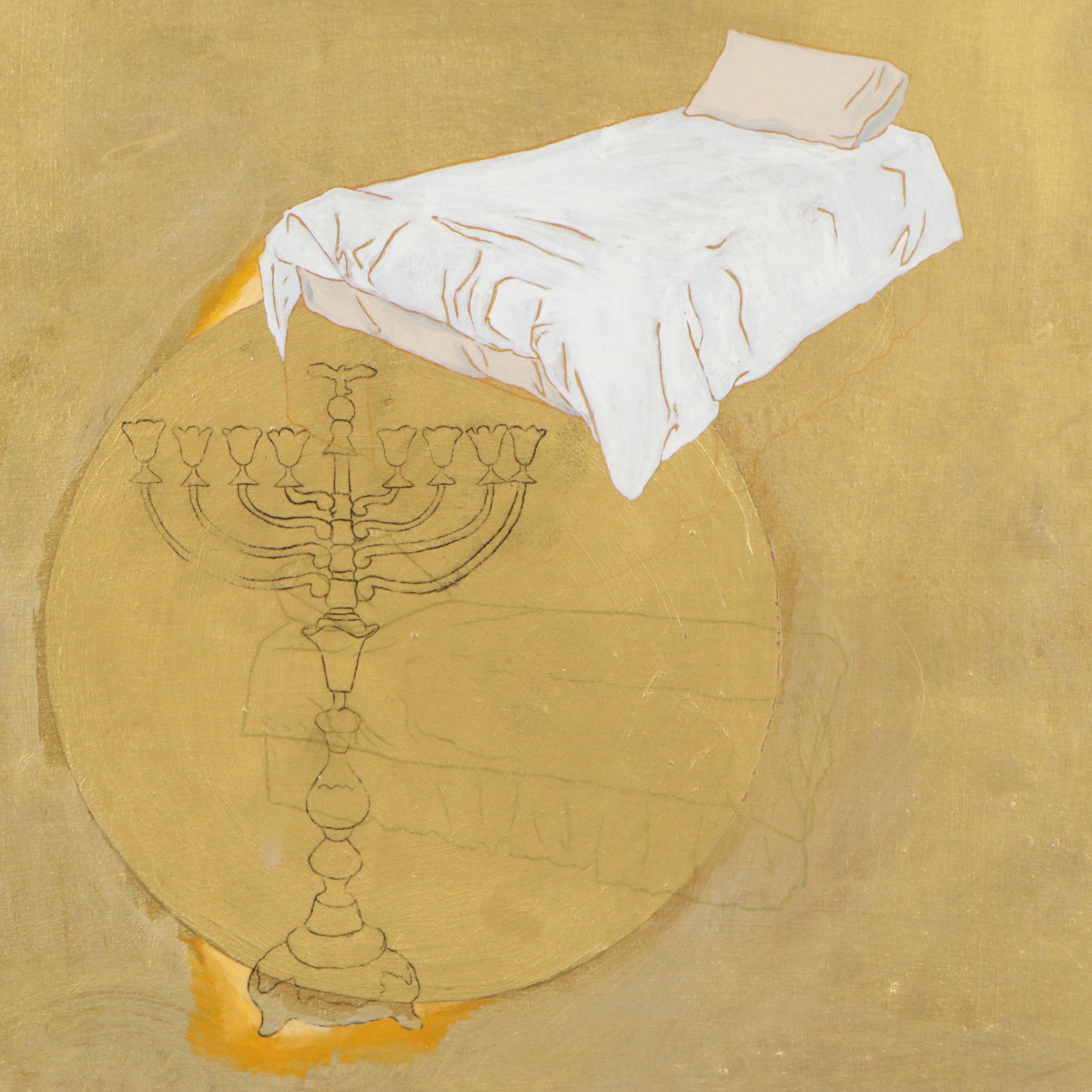 Adam Mysock Surreal Quadriptych Acrylic Painting, 21st Century