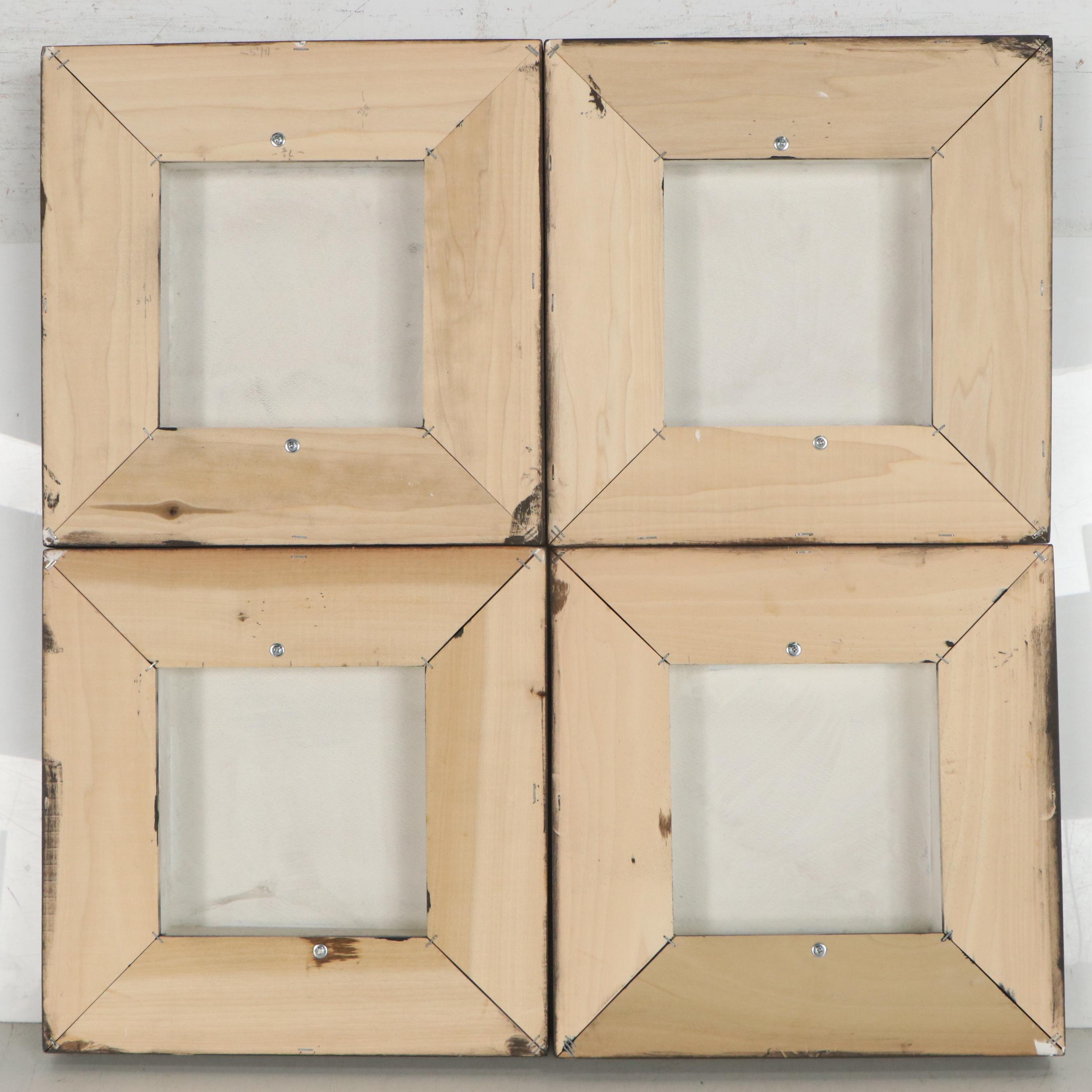 Adam Mysock Surreal Quadriptych Acrylic Painting, 21st Century