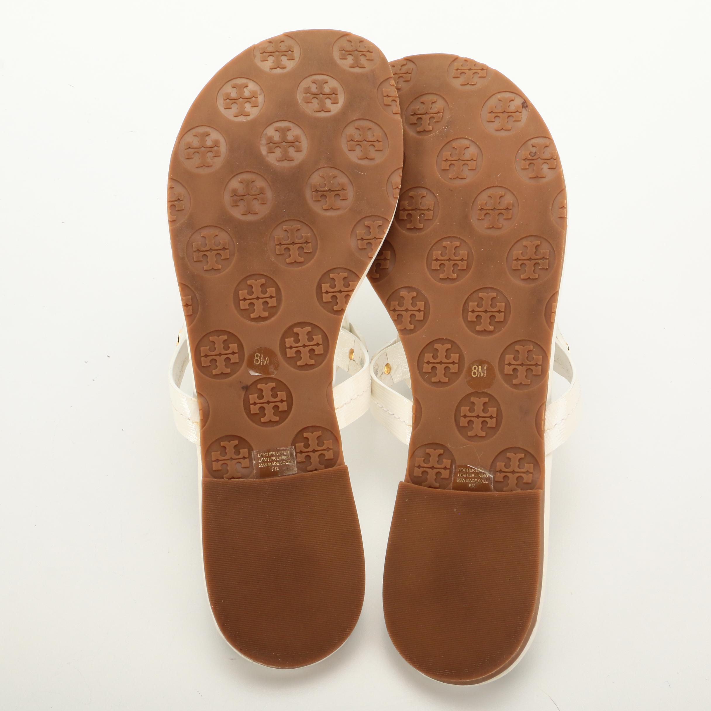 Tory Burch Miller Sandals in White Patent Leather
