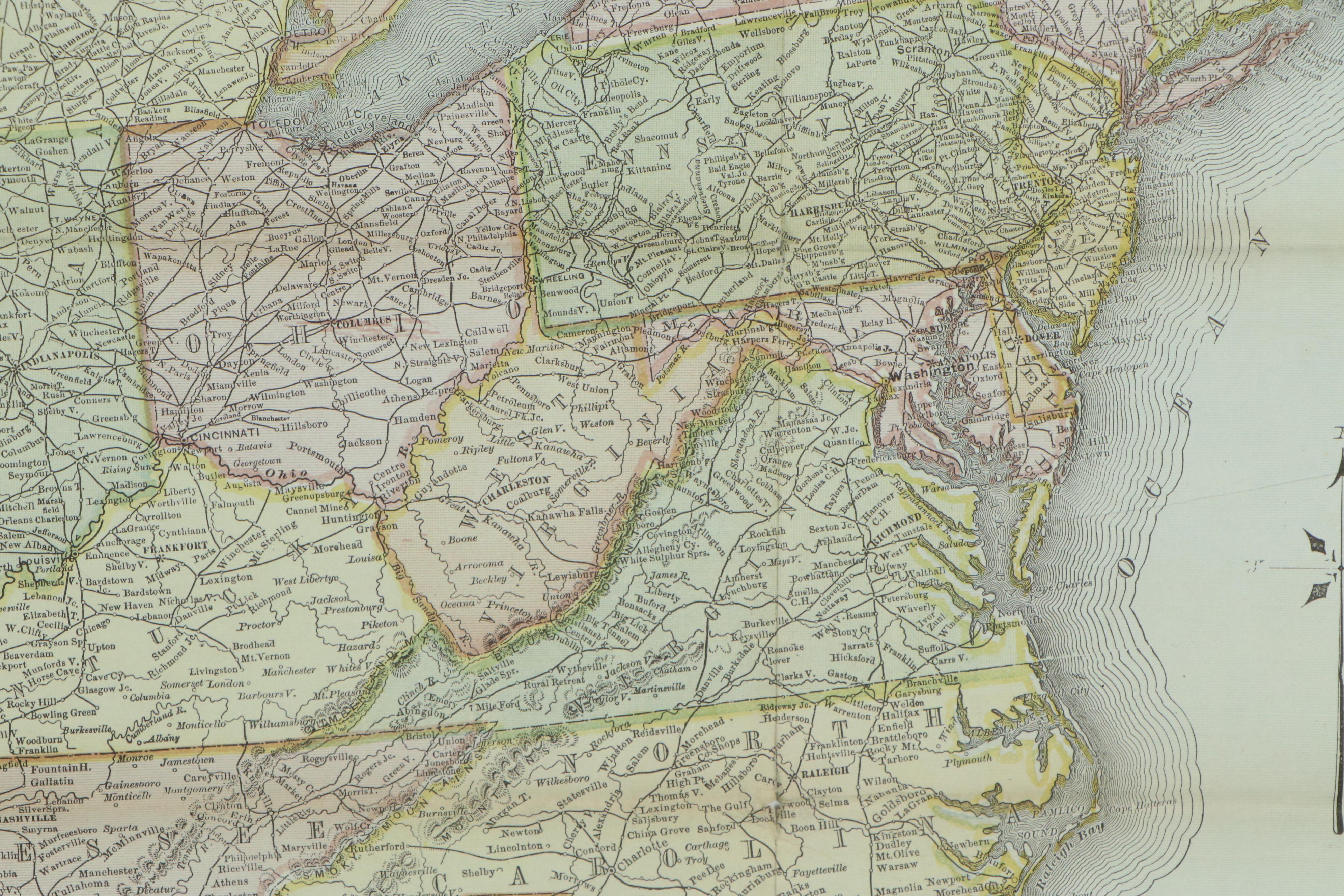 Rand, McNally, & Co. Lithograph Map "New Map of the American Overland Route"