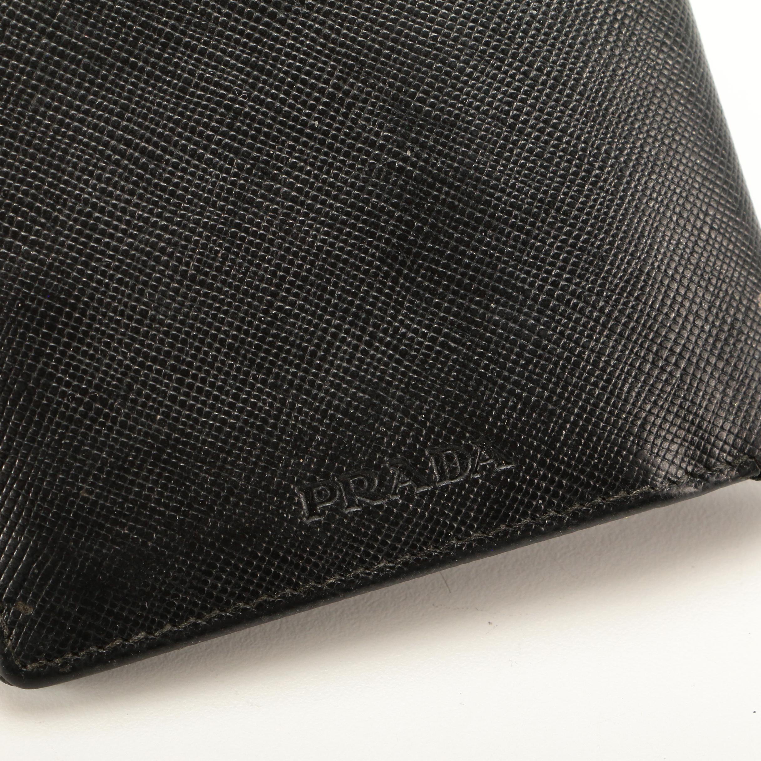 Prada Long Wallet in Black Saffiano Leather