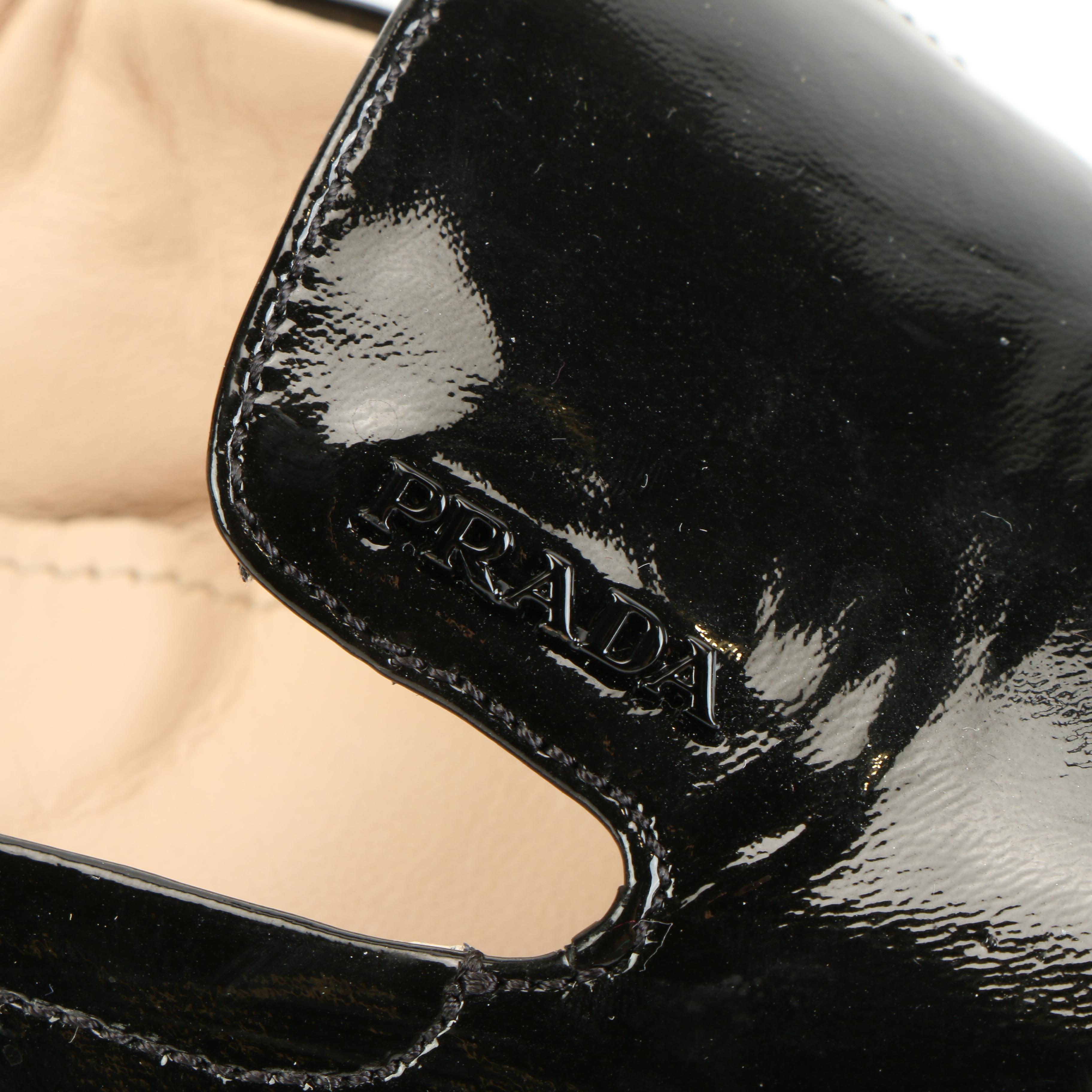 Prada Ballet Flats in Black Patent Leather