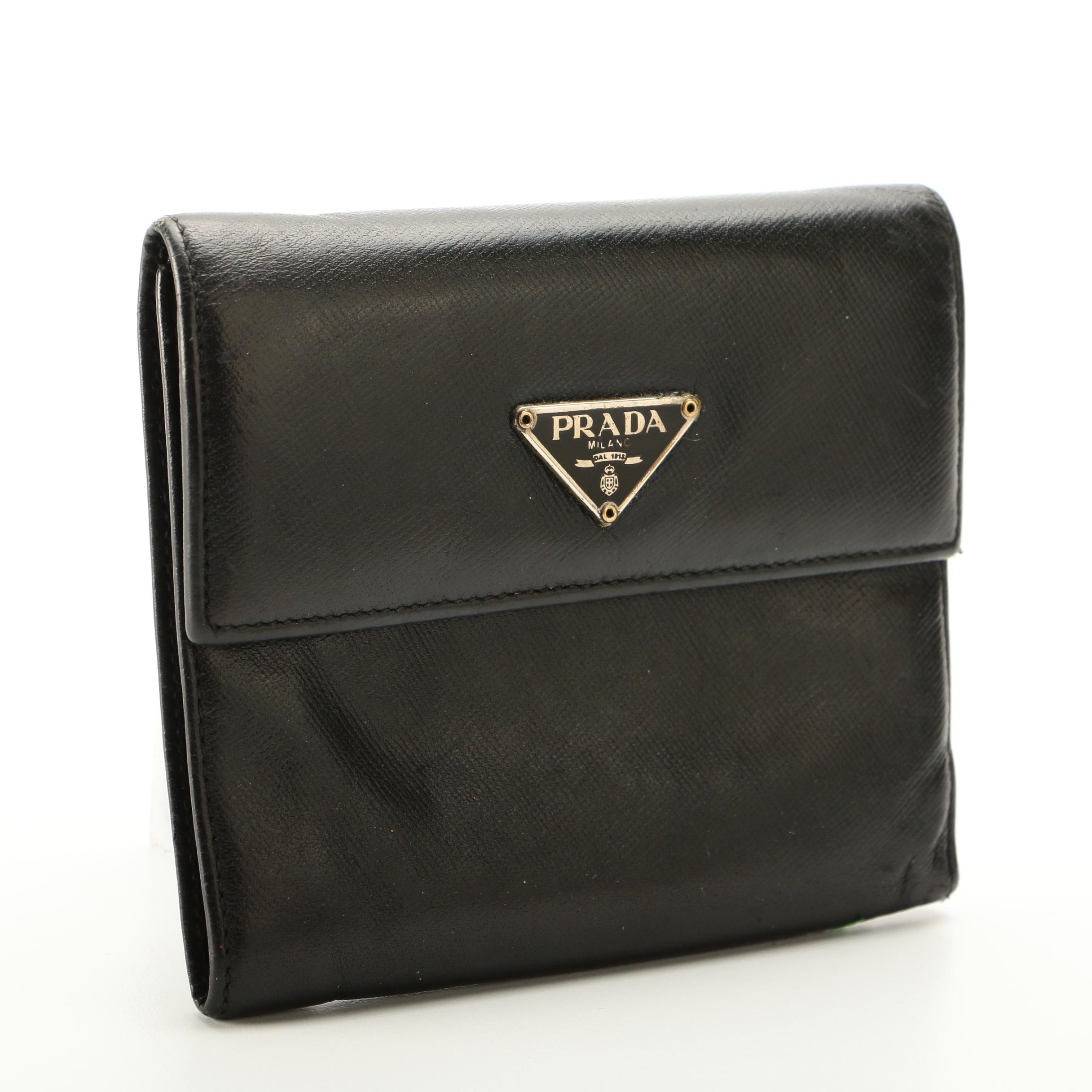Prada Bifold Wallet in Black Saffiano Leather