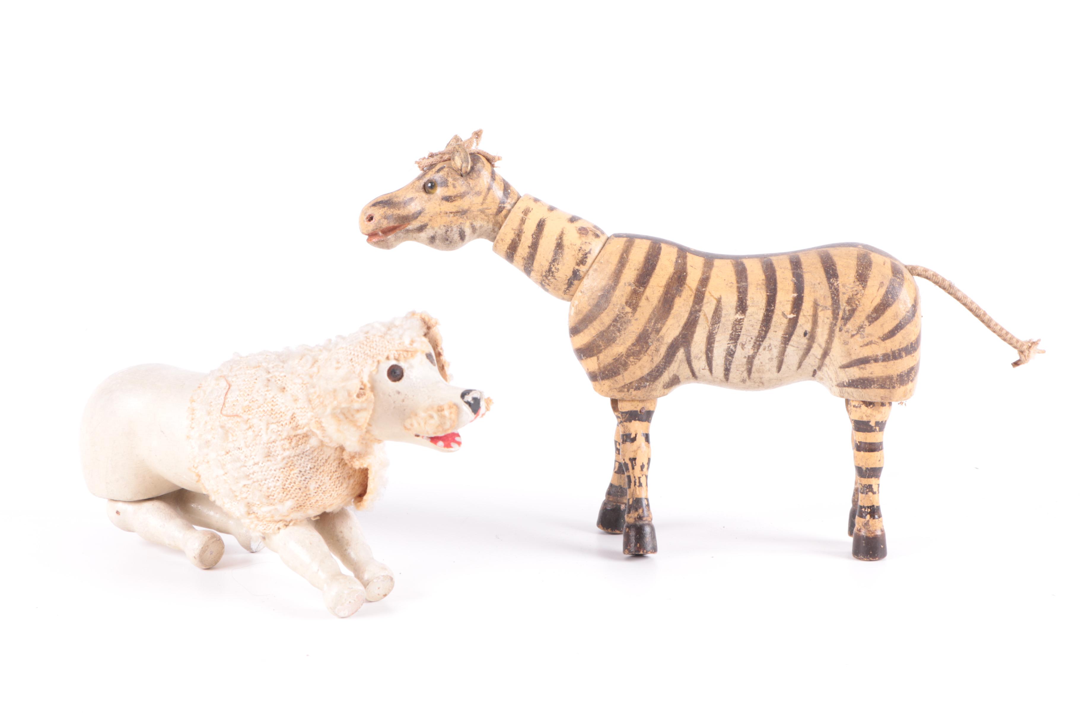 Schoenhut "Humpty Dumpty Circus" Animals and Circus Performers, Early 20th C.