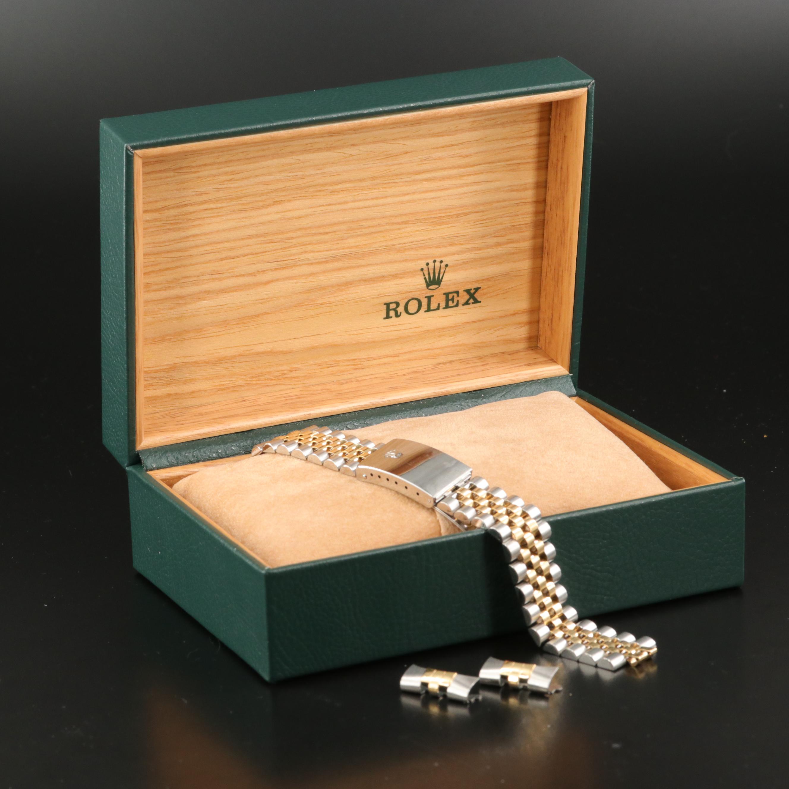 Rolex 18K Gold and Stainless Steel 20 MM Jubilee Bracelet and Rolex Box