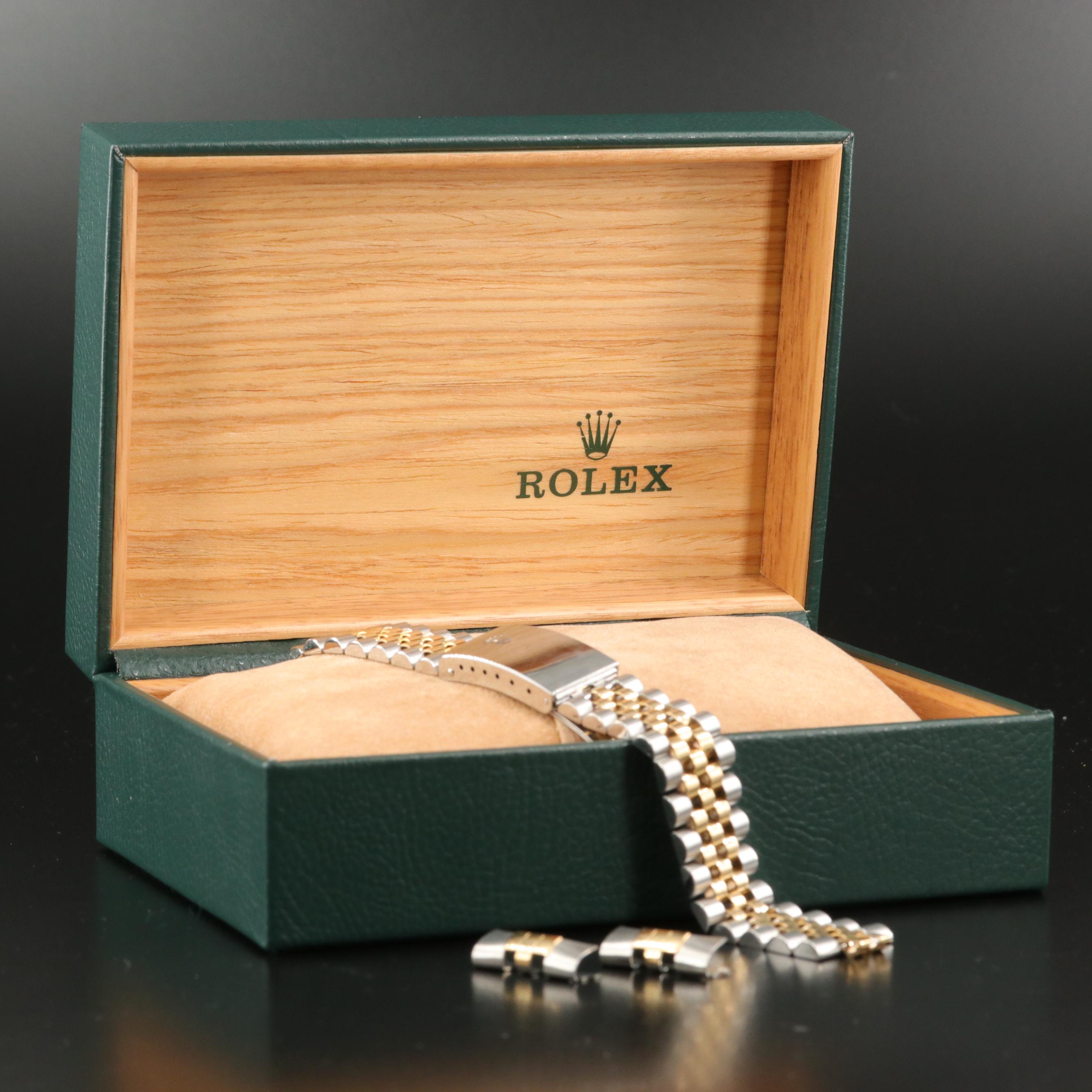 Rolex 18K Gold and Stainless Steel 20 MM Jubilee Bracelet and Rolex Box