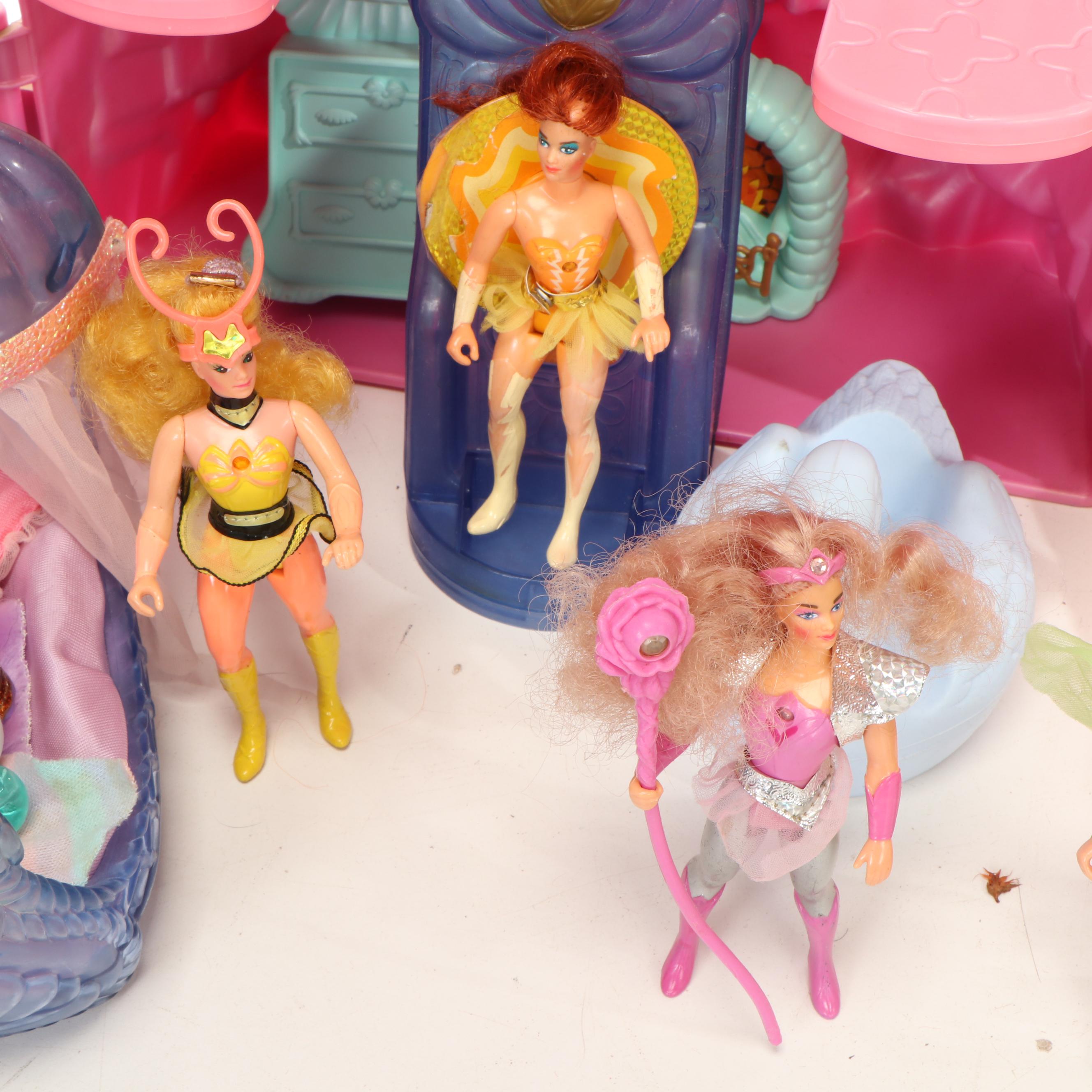 Mattel She-Ra Crystal Castle, Crystal Falls Fountain, Sea Harp and Dolls