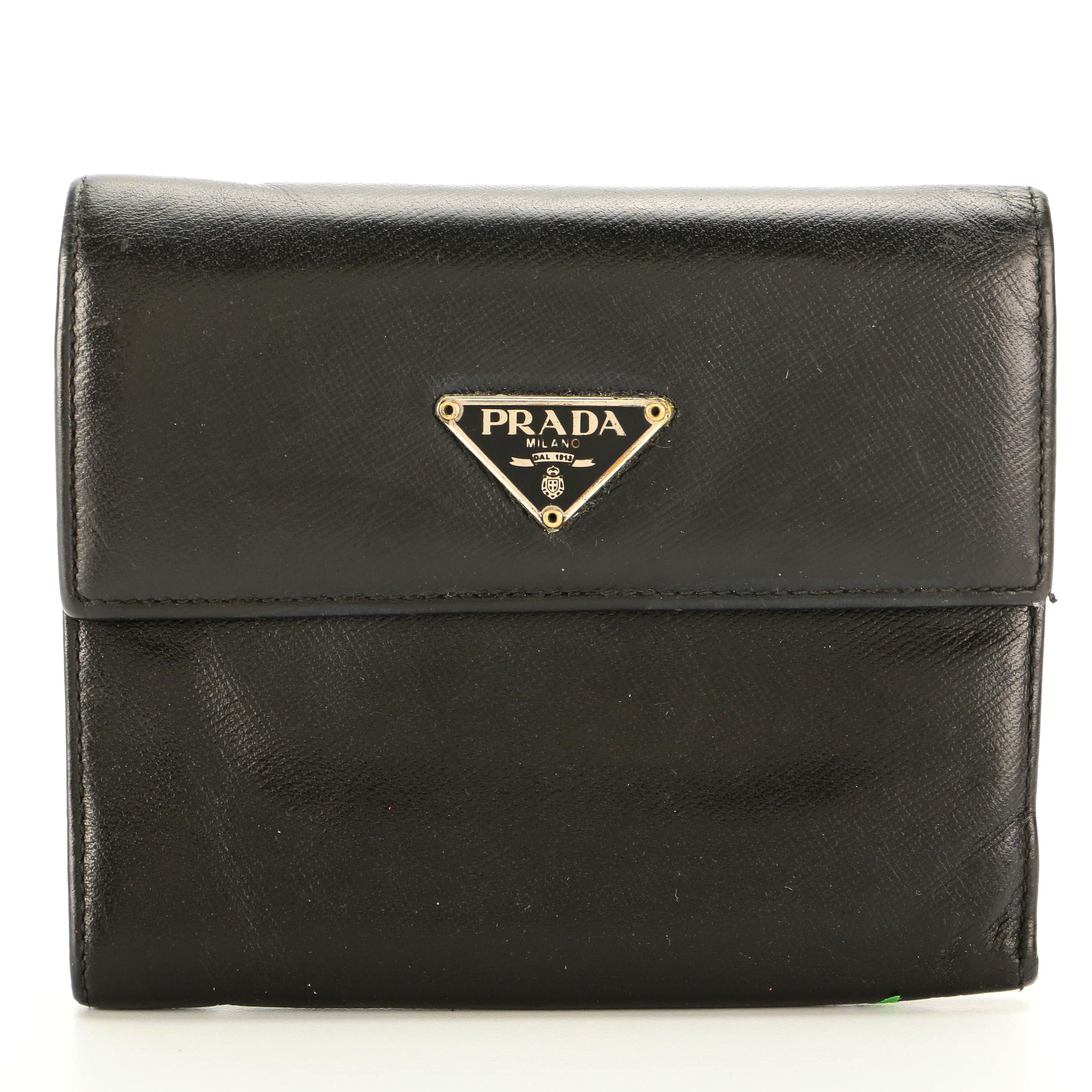Prada Bifold Wallet in Black Saffiano Leather