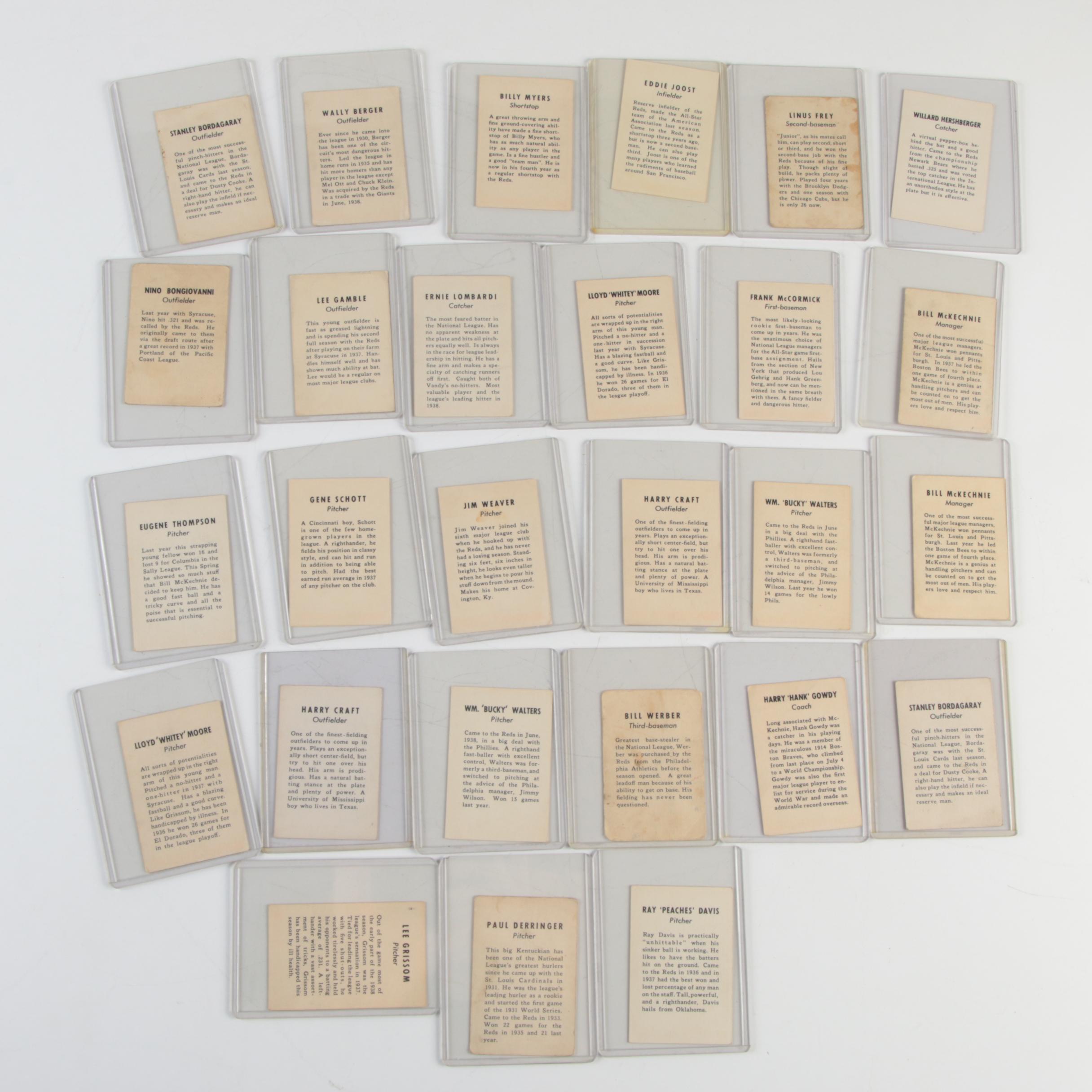 1938-39 Cincinnati Reds Team Issue W711-1 Baseball Cards