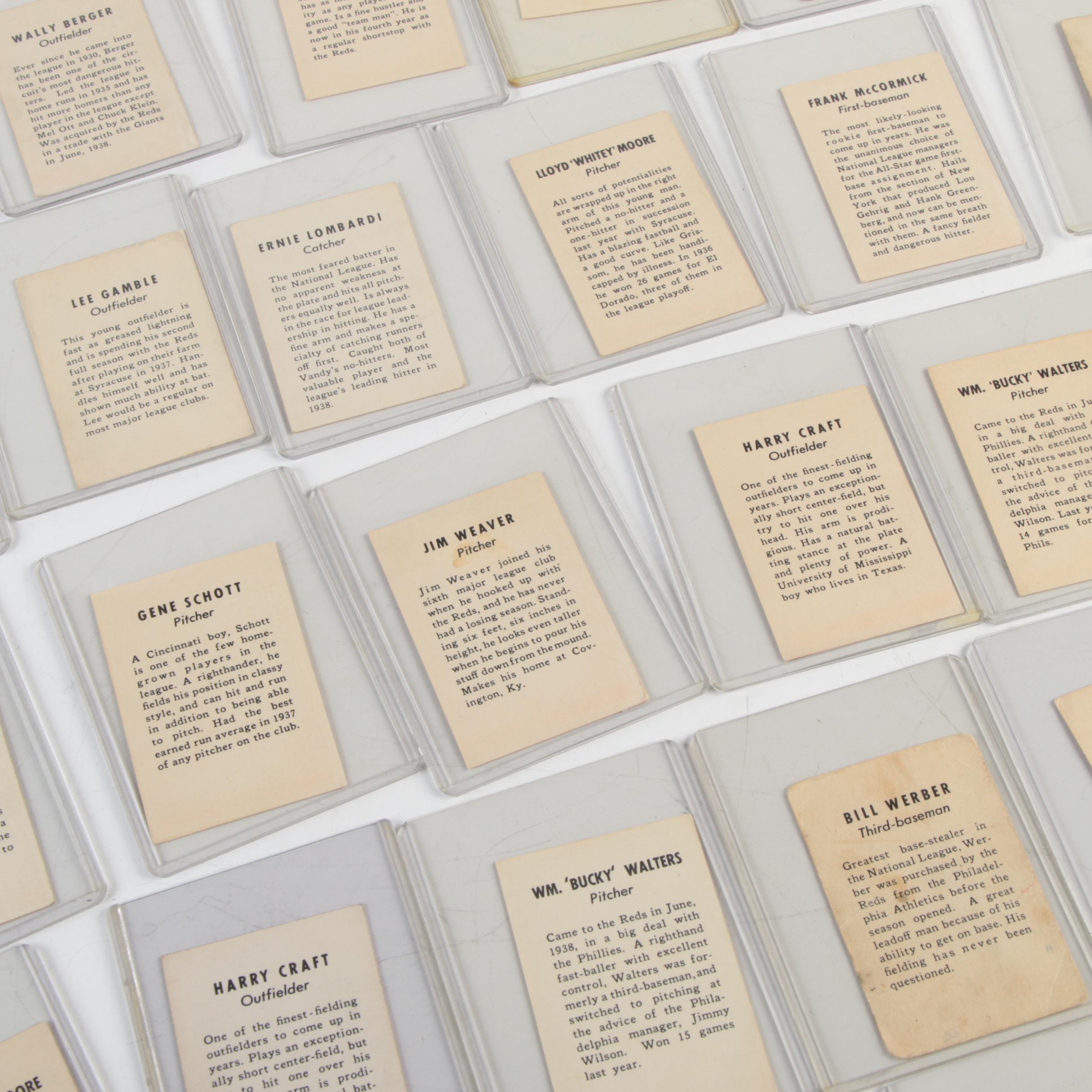 1938-39 Cincinnati Reds Team Issue W711-1 Baseball Cards