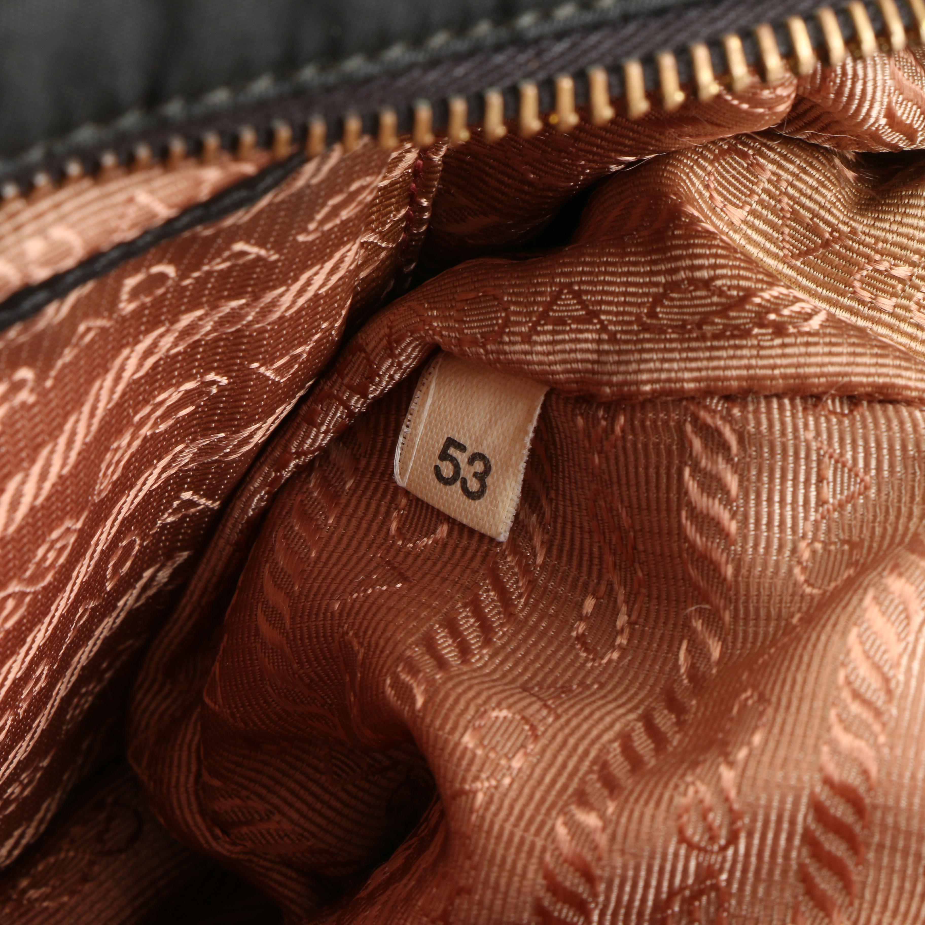 Prada Black Tessuto Nylon and Leather Crossbody Zip Purse