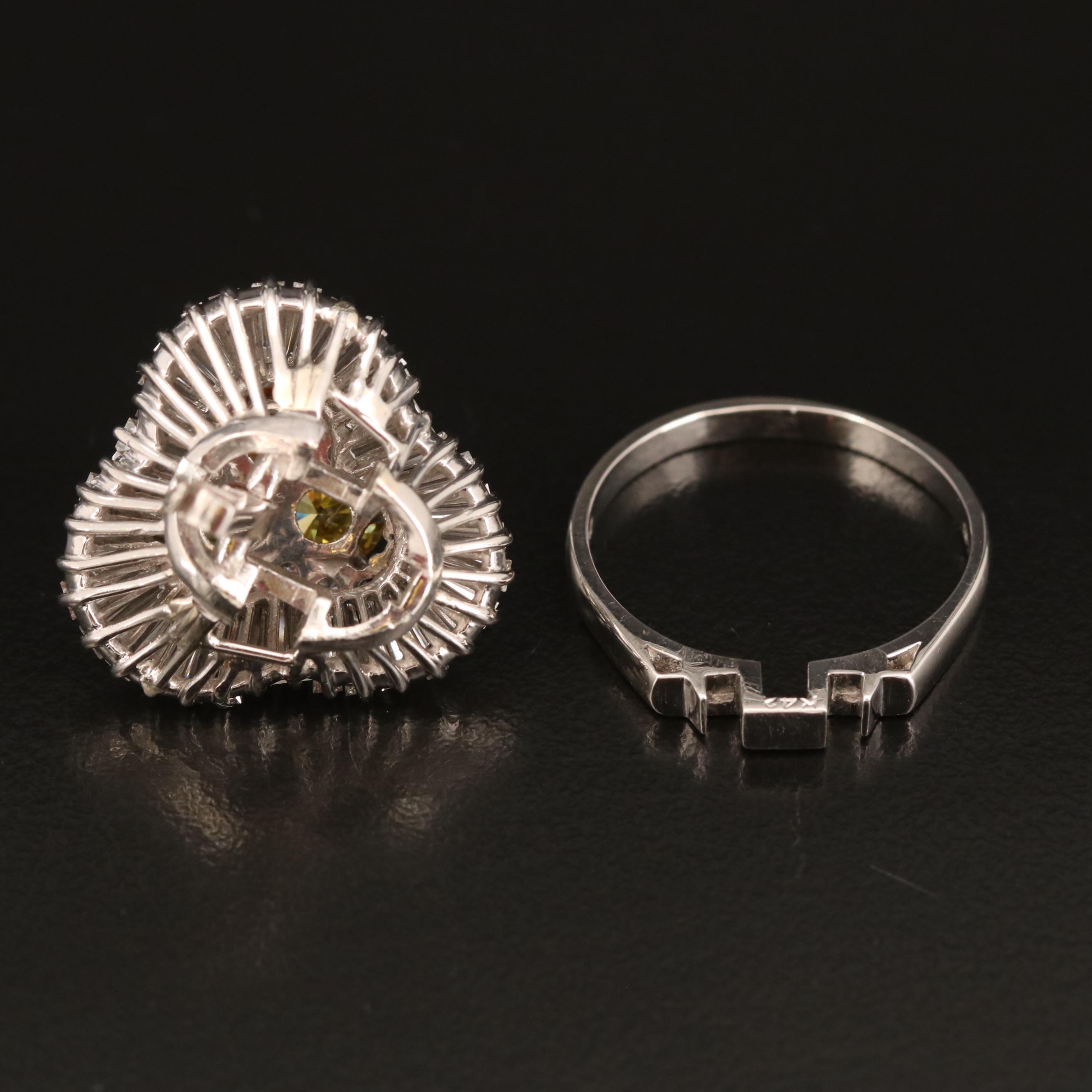 Ring-Dant Platinum 6.17 CTW Diamond Converter Ring