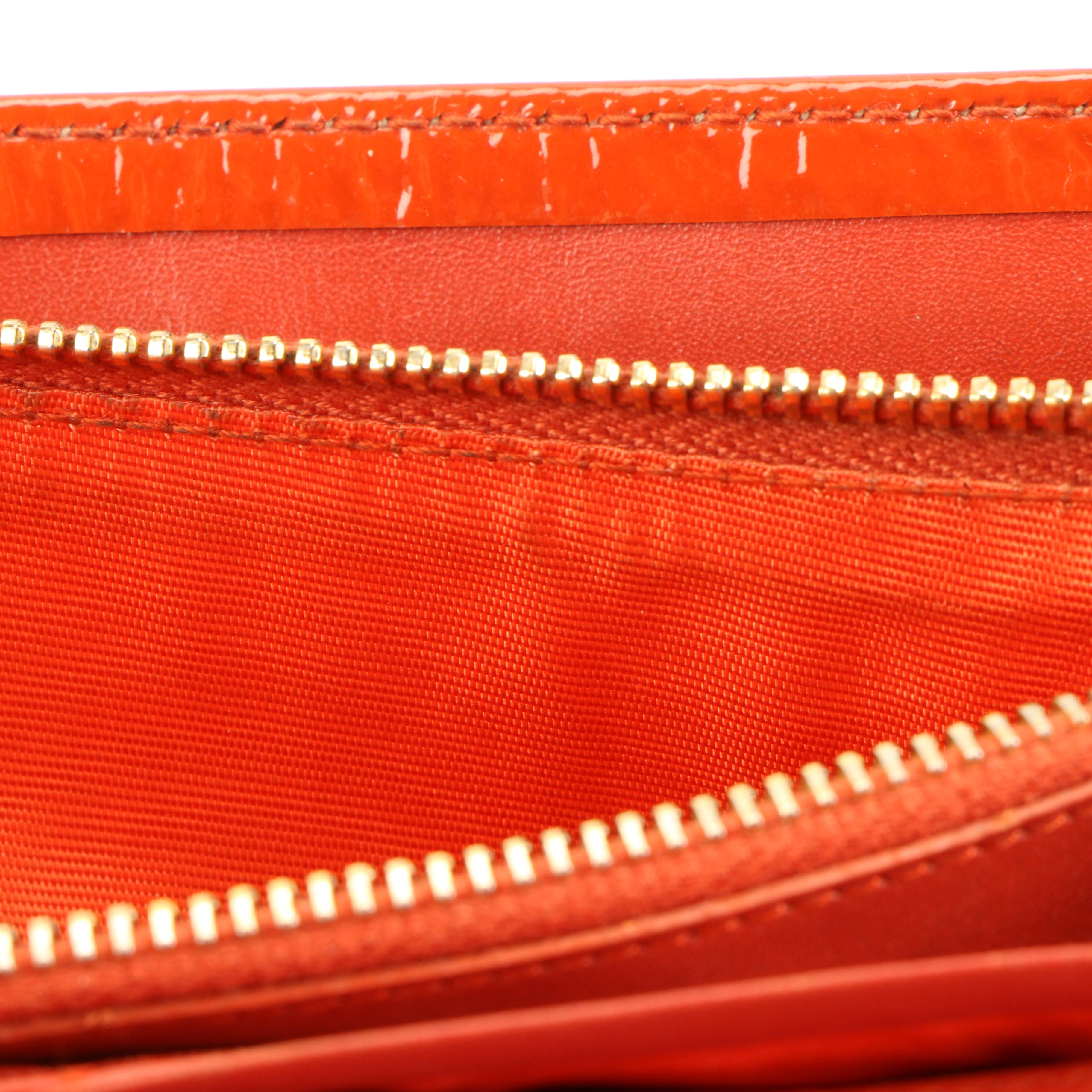 Prada Continental Wallet in Patent Leather with Contrast Stitching