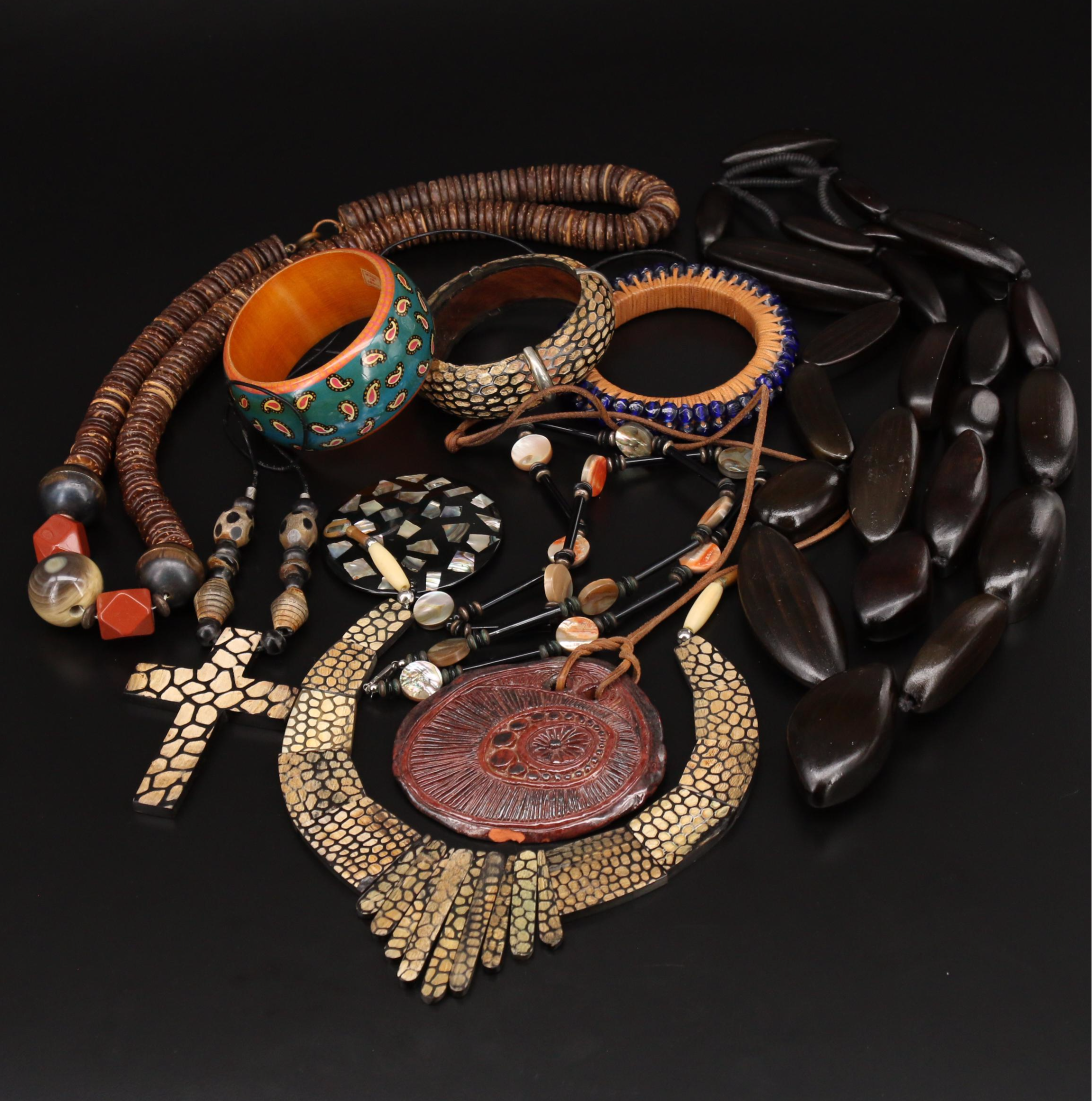 Bracelets and Necklaces with Abalone and Mother of Pearl