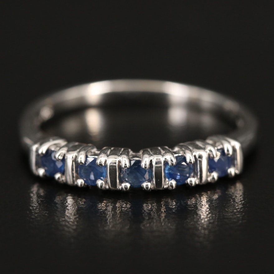 Sterling Silver Sapphire Five Stone Ring