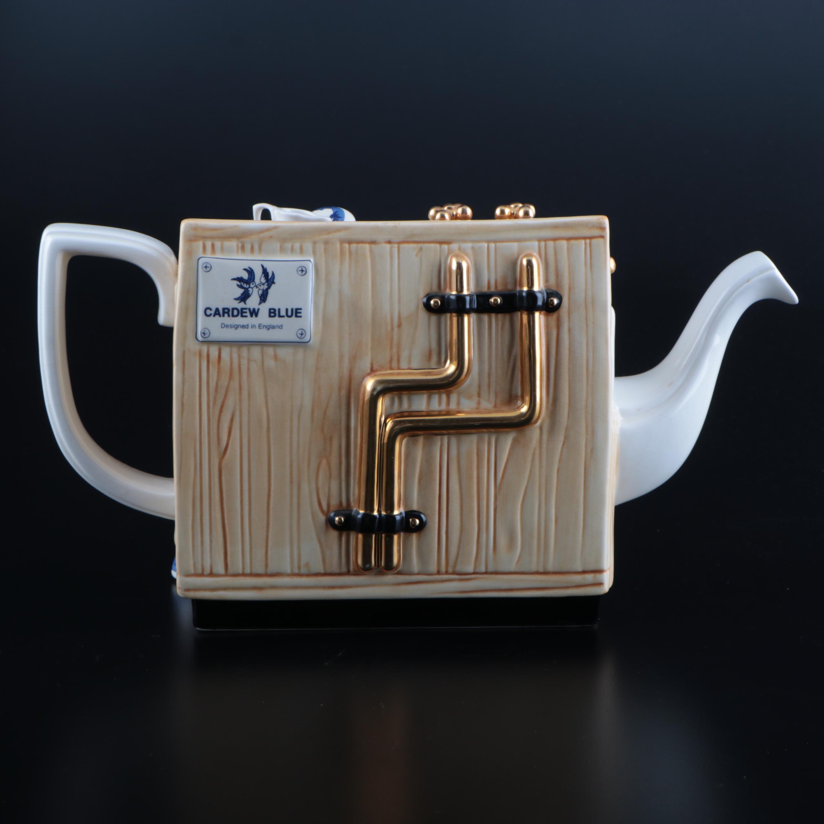 Paul Cardew Blue Willow Kitchen Wash Basin Ceramic Teapot, Late 20th Century