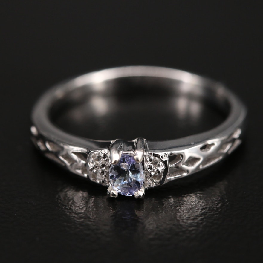 Sterling Tanzanite and Topaz Ring