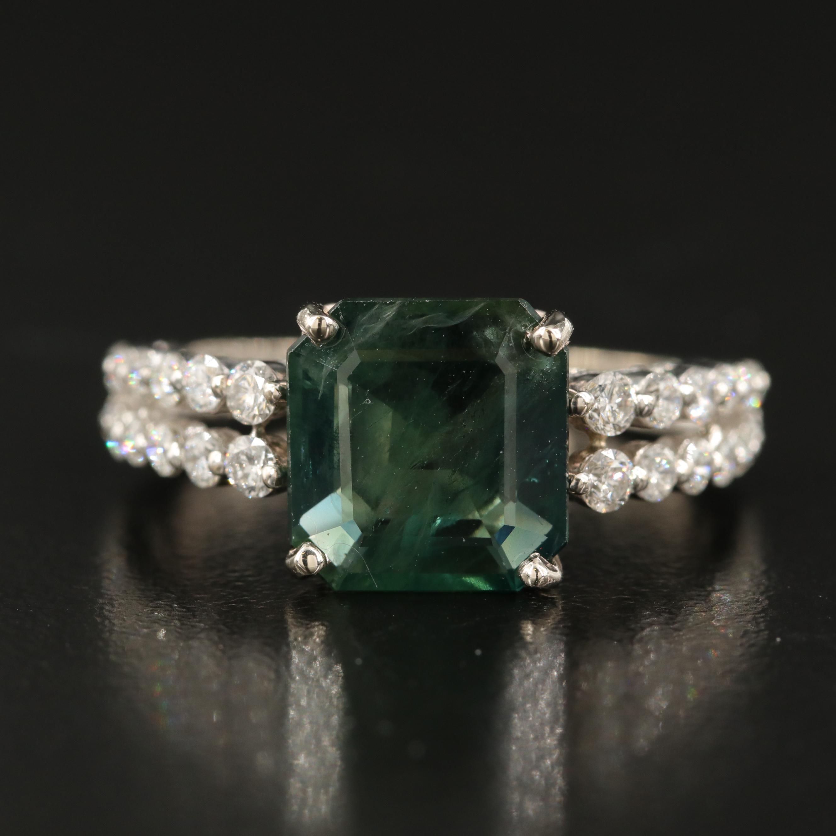 14K 4.83 CT Sapphire and Diamond Ring