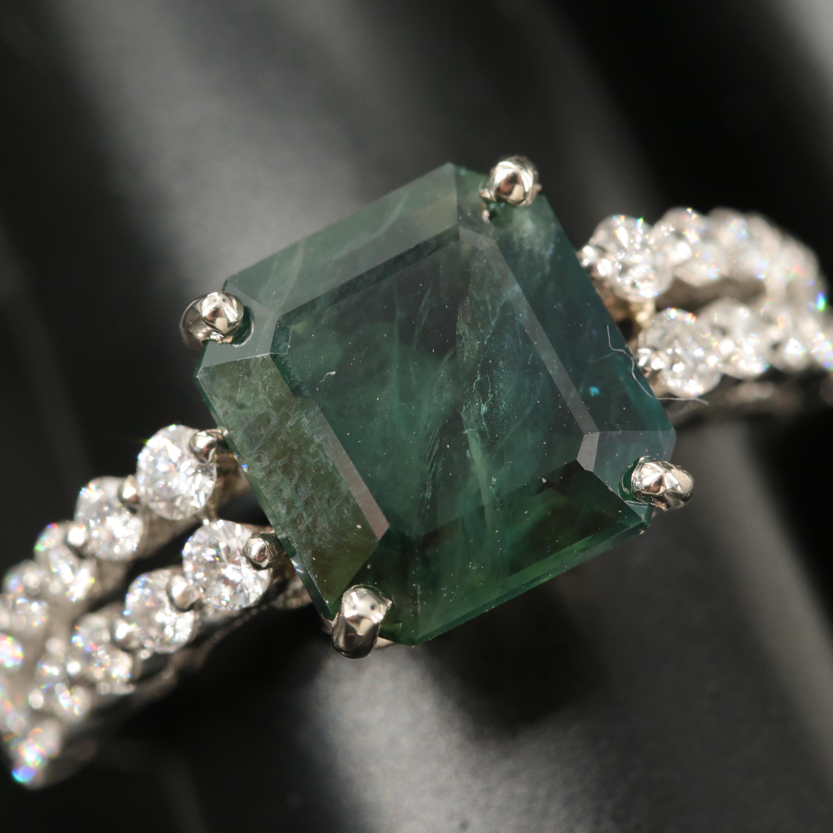 14K 4.83 CT Sapphire and Diamond Ring