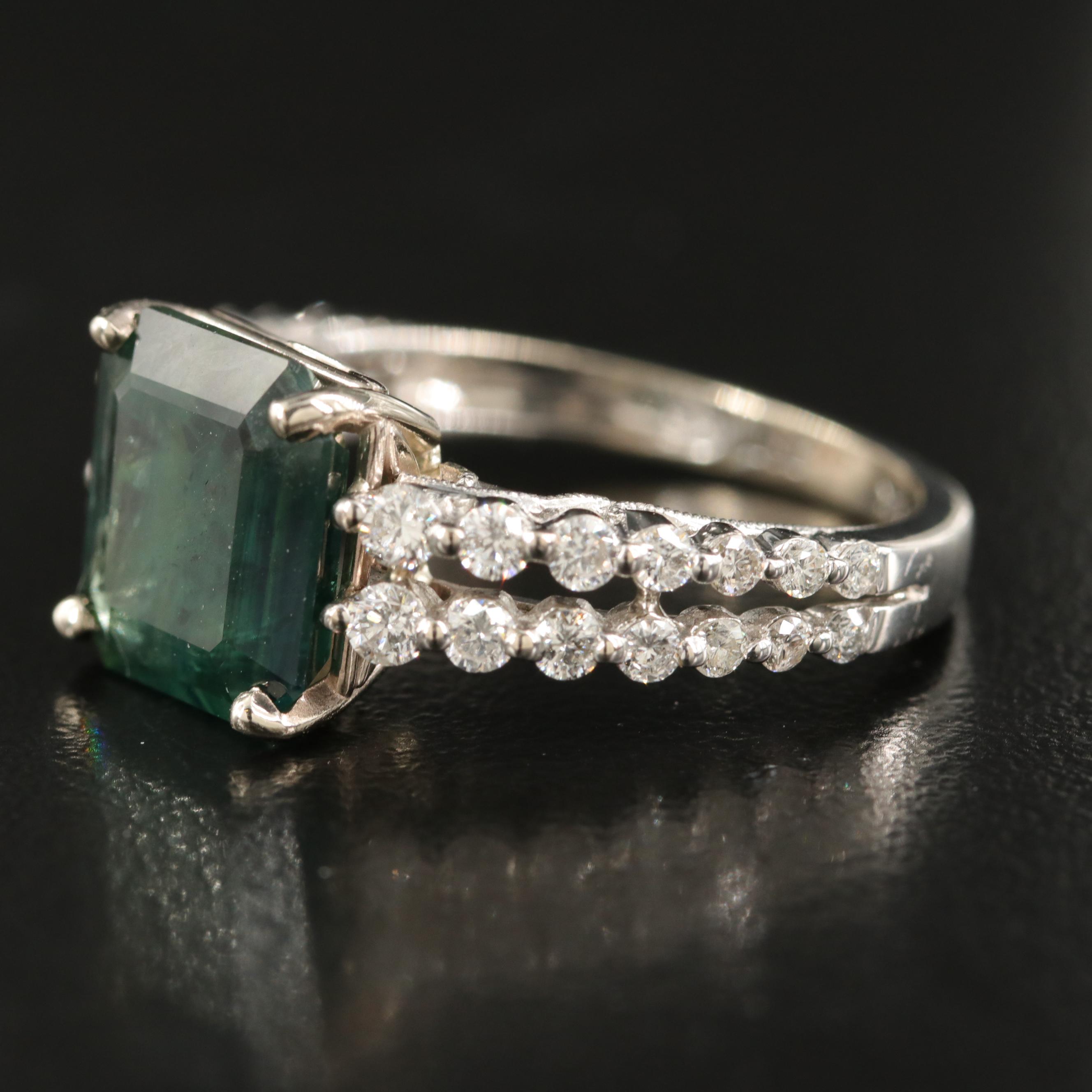 14K 4.83 CT Sapphire and Diamond Ring