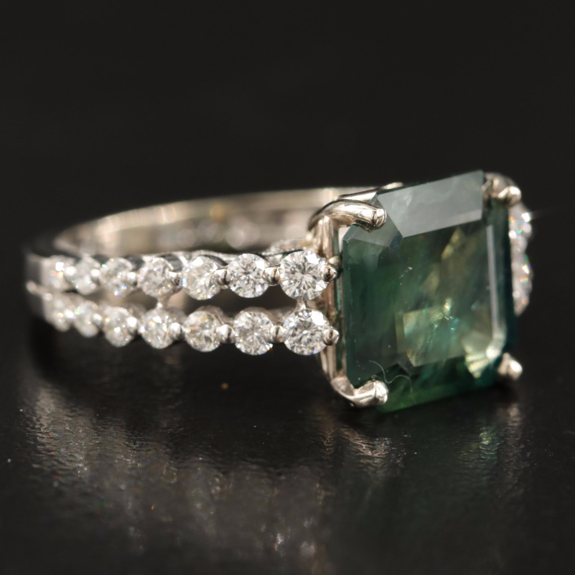 14K 4.83 CT Sapphire and Diamond Ring