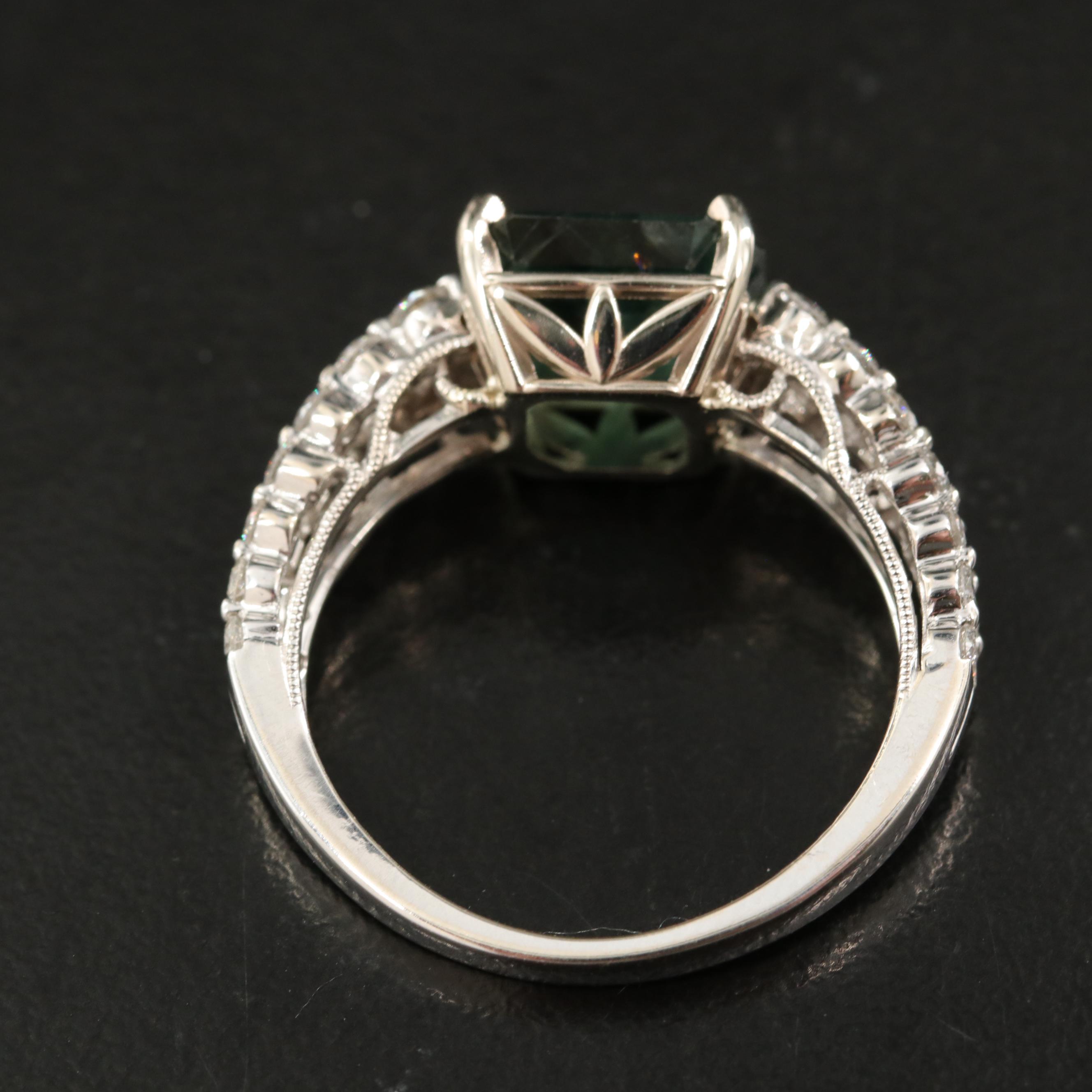 14K 4.83 CT Sapphire and Diamond Ring