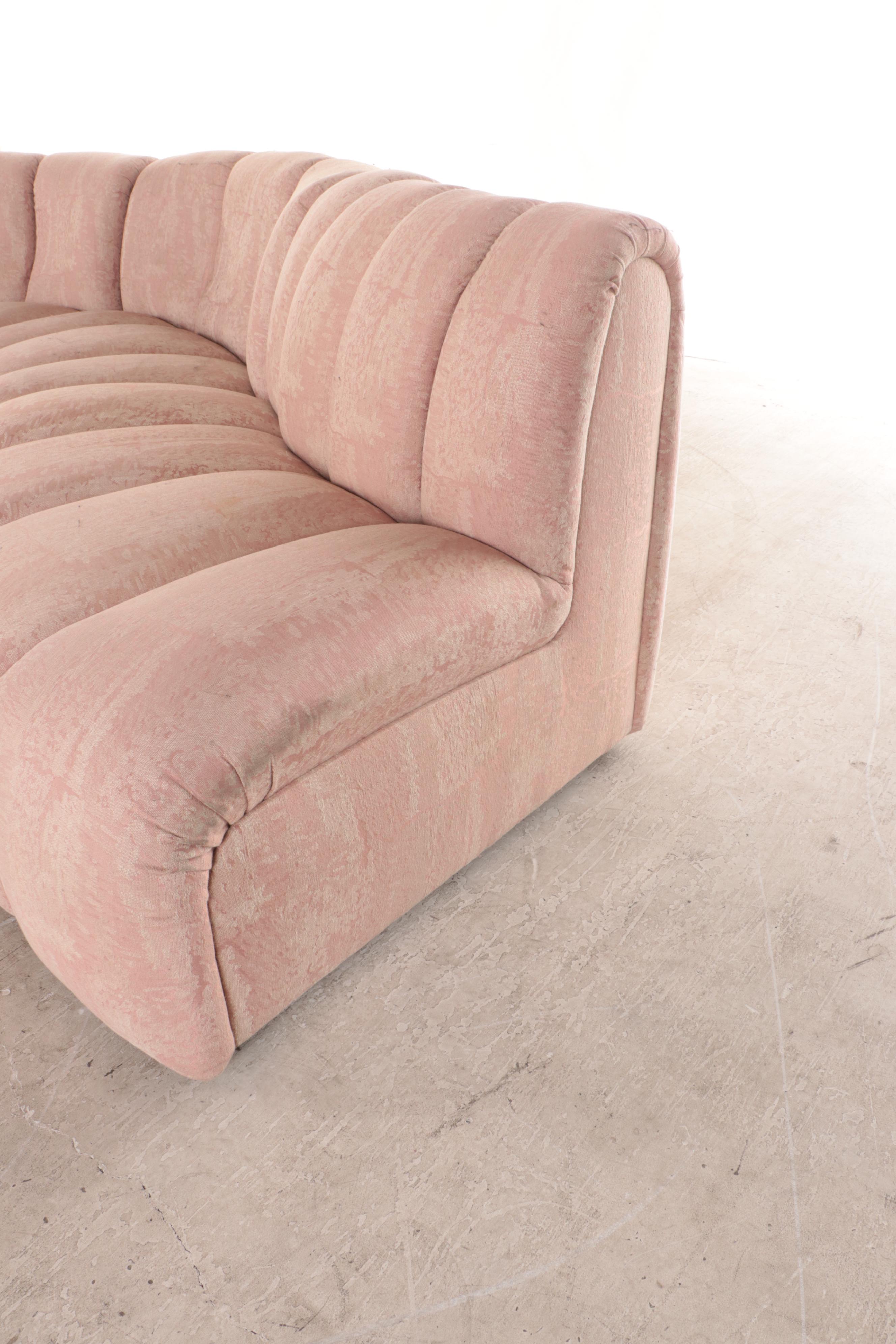 Bernhardt Flair Division Serpentine Sectional after Milo Baughman and Tables