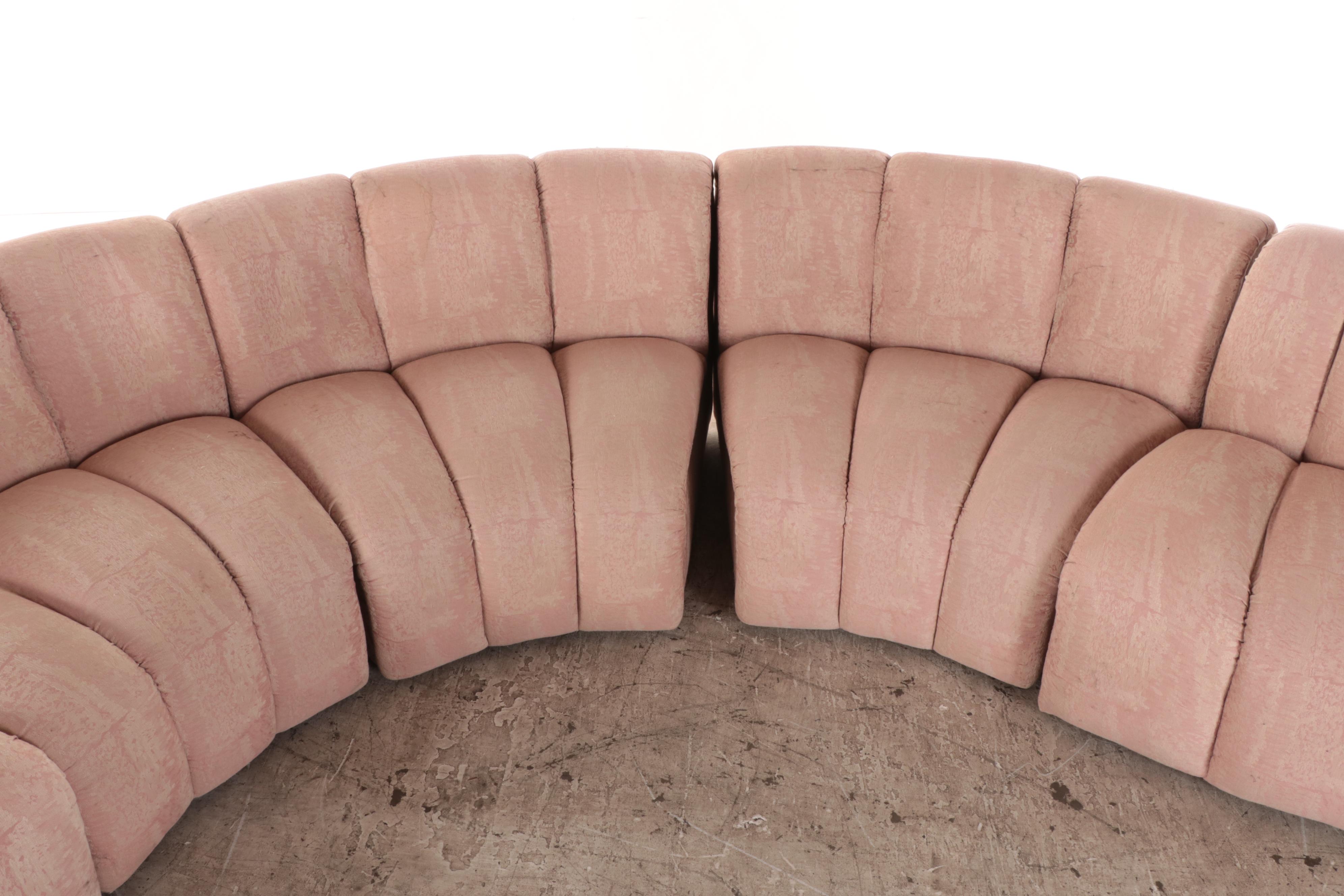 Bernhardt Flair Division Serpentine Sectional after Milo Baughman and Tables
