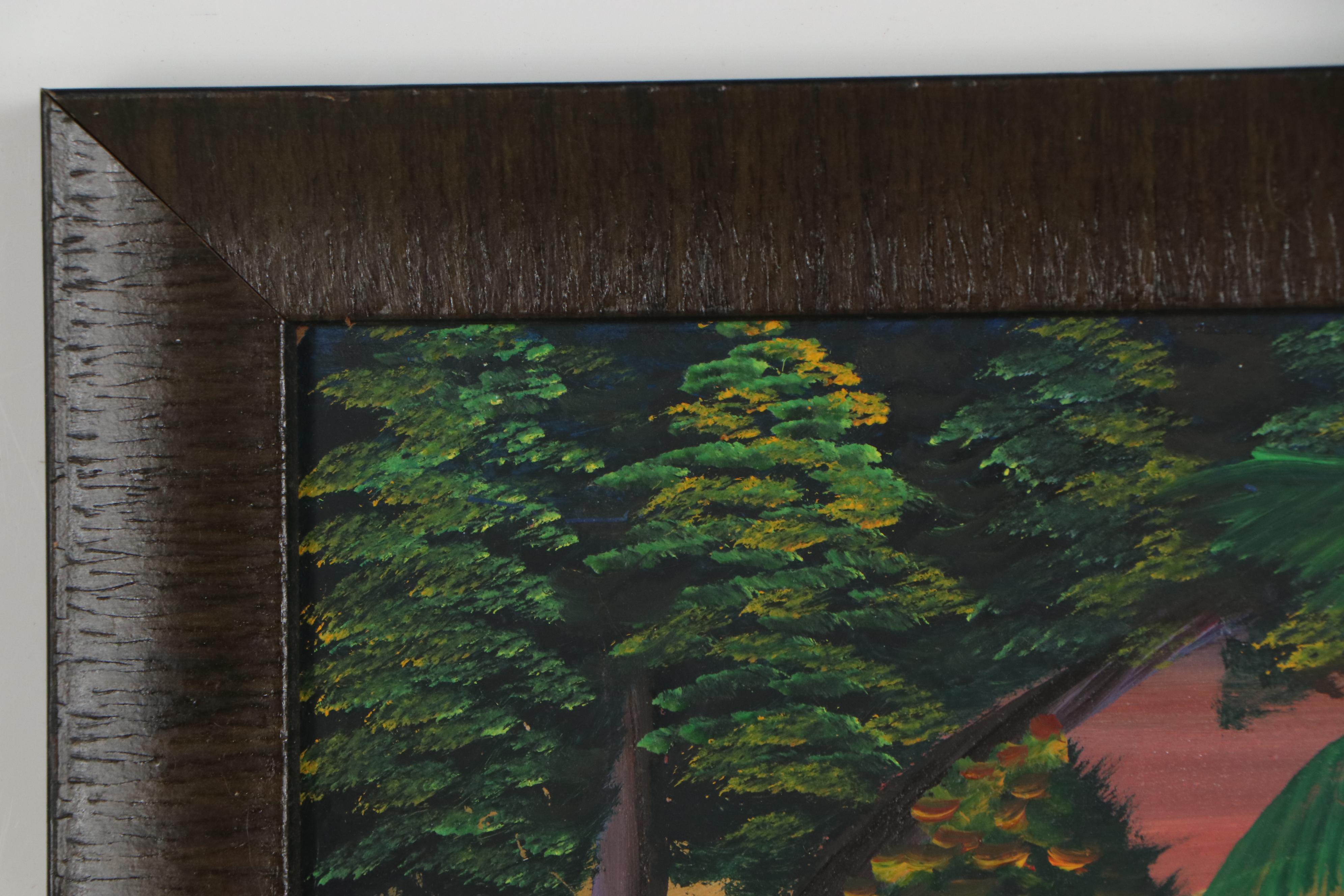 Gesner Abelard Haitian Folk Art Oil Painting of Noah's Ark