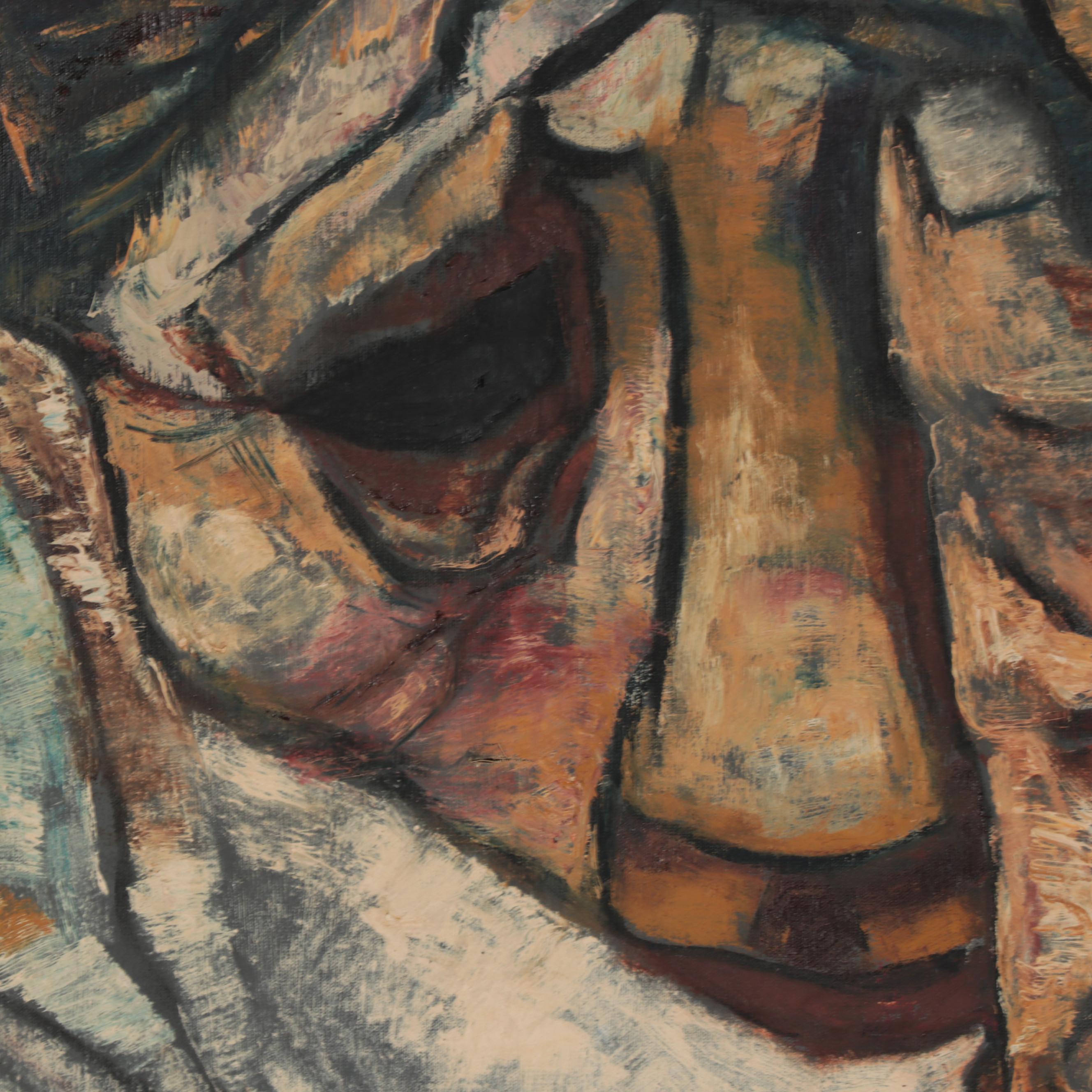 Eduardo Kingman Oil Painting of Grieving Figure, 1968