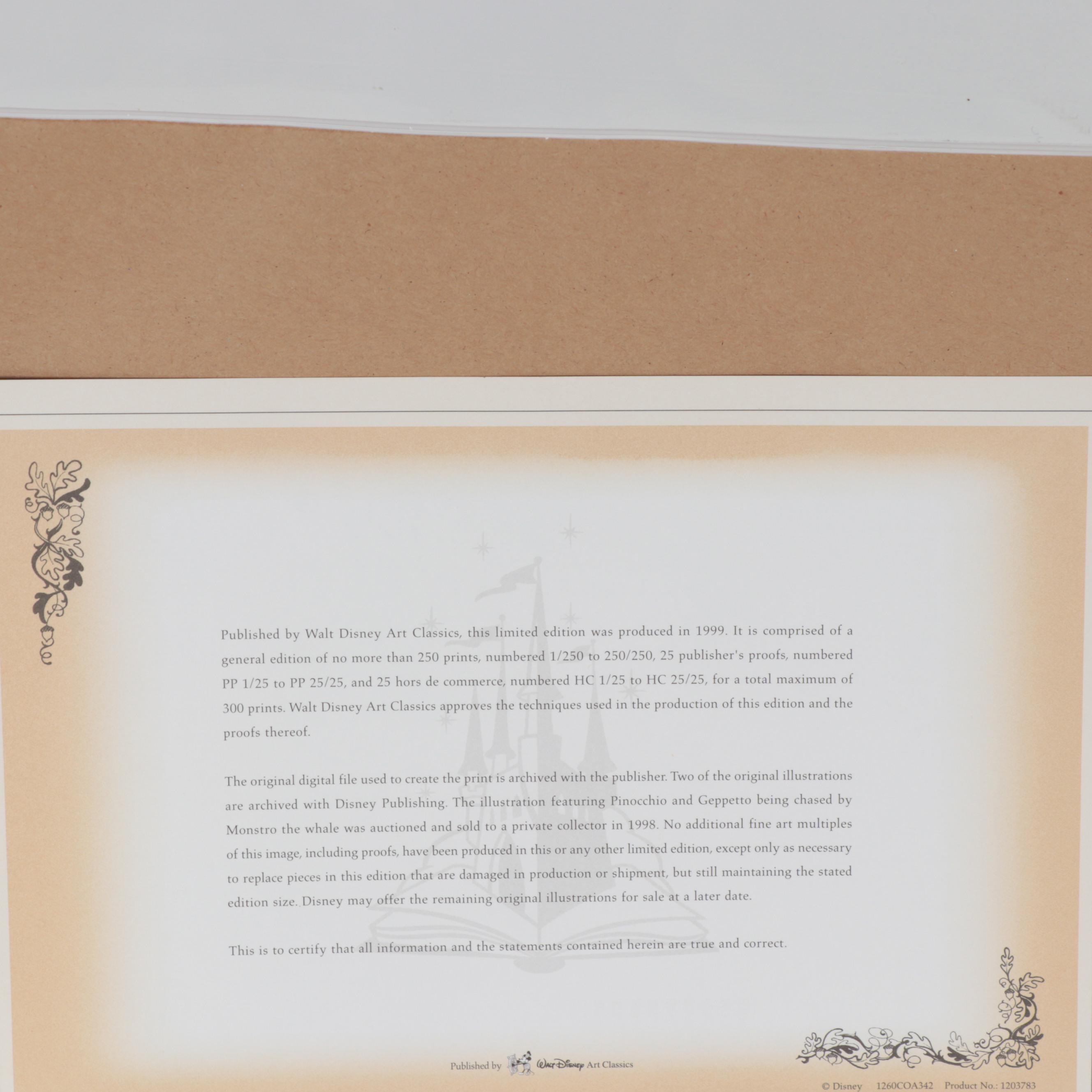 Gil DiCicco for Disney "Pinocchio" Giclée Triptych "A Wooden Boy!" 1999