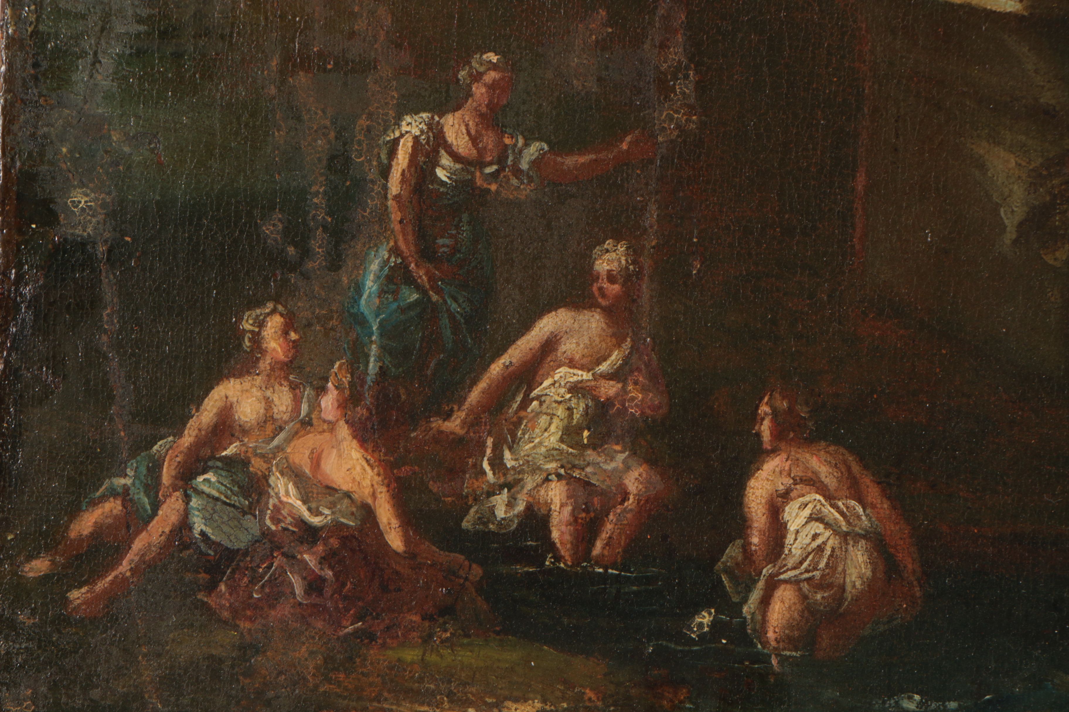 School of Nicolas Poussin Landscape Oil Painting, 17th Century