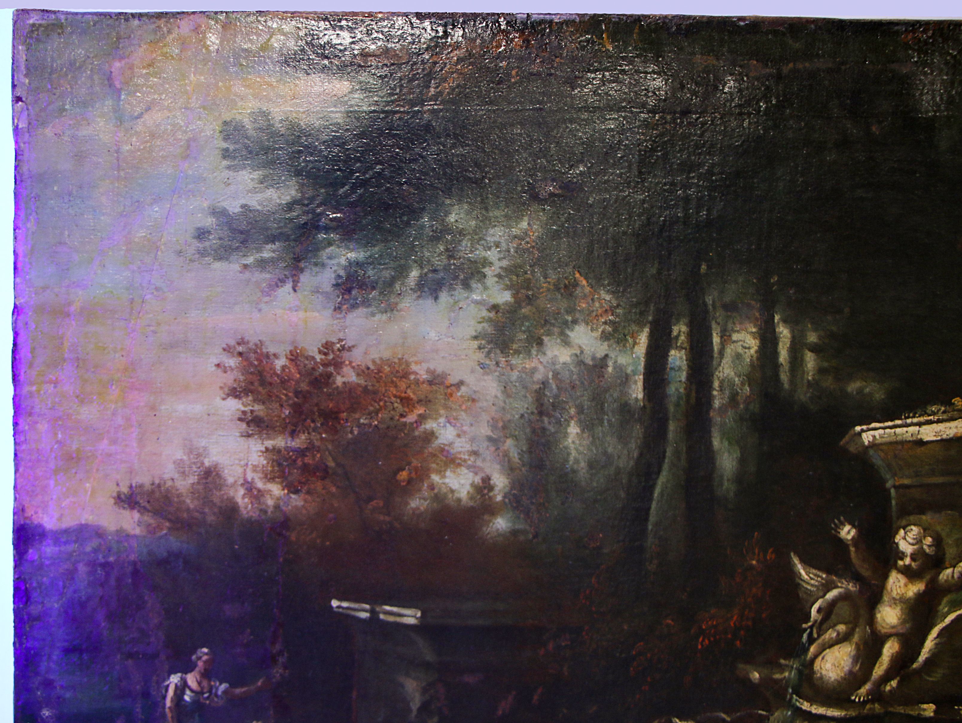 School of Nicolas Poussin Landscape Oil Painting, 17th Century