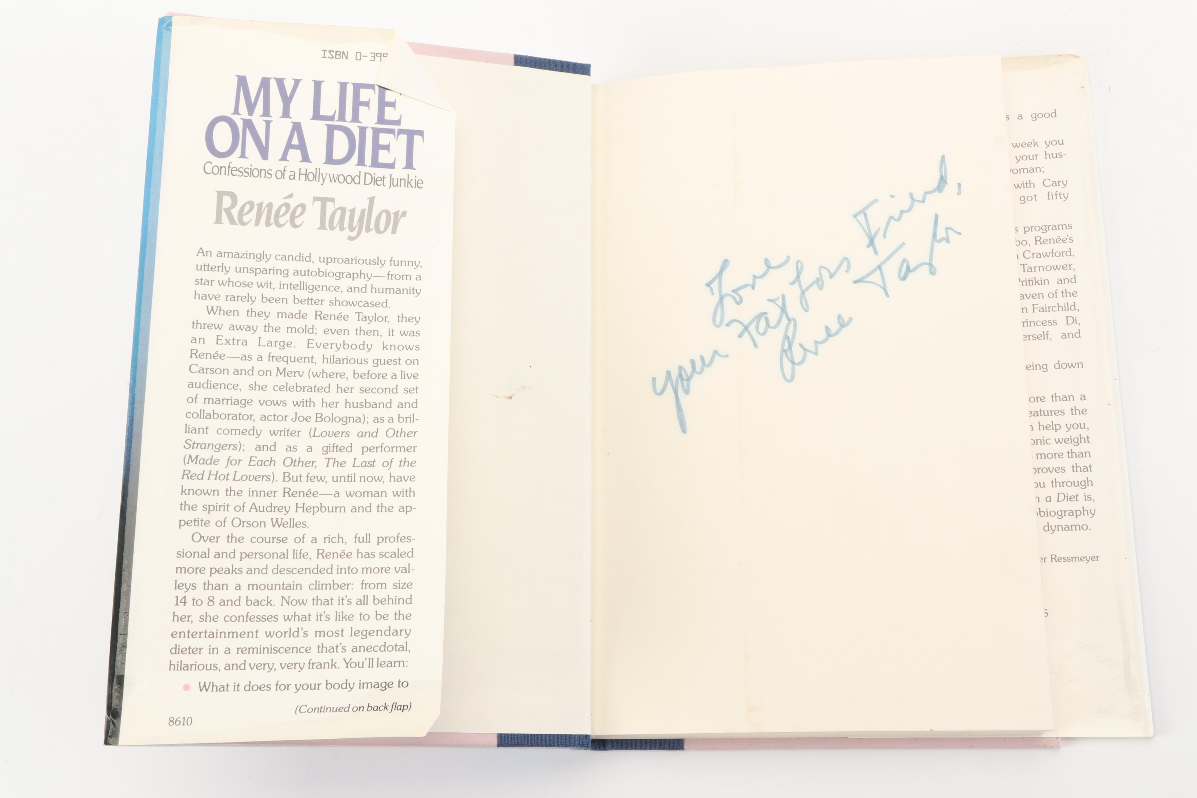 Signed Second Printing "My Life on a Diet" by Renée Taylor, 1986