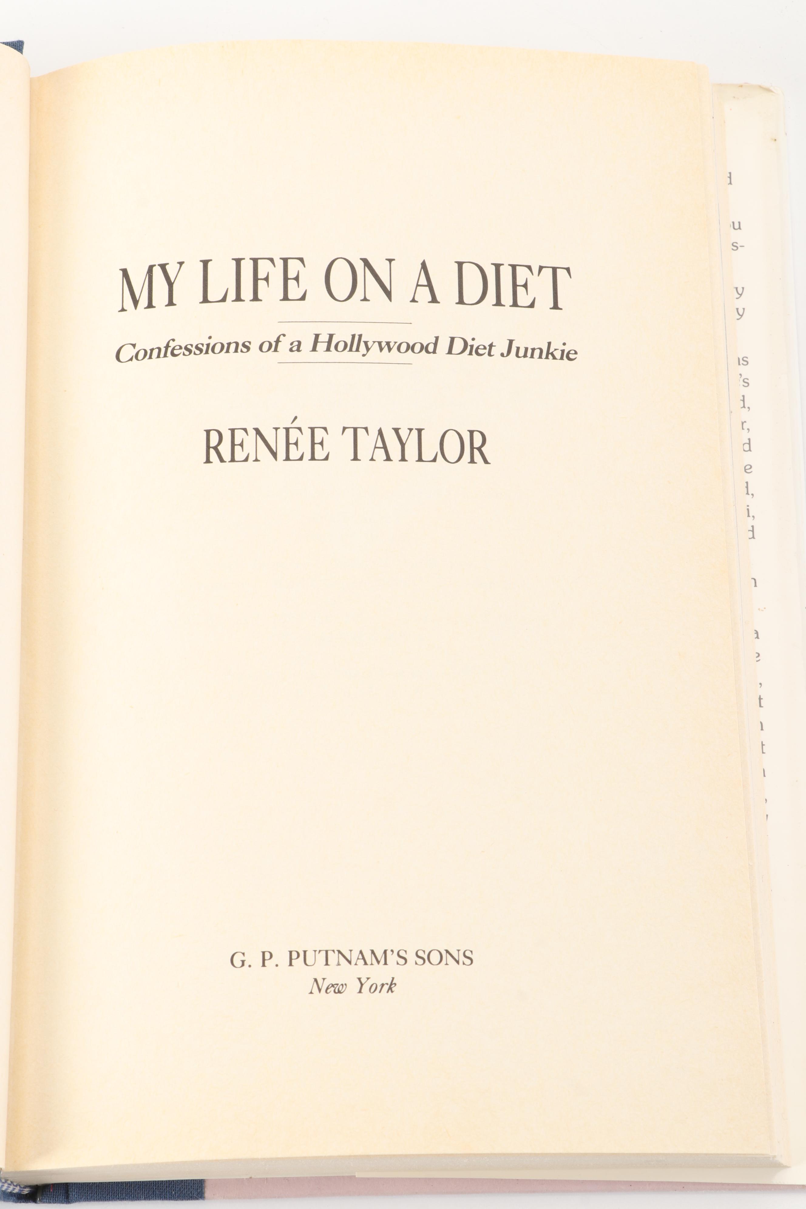 Signed Second Printing "My Life on a Diet" by Renée Taylor, 1986