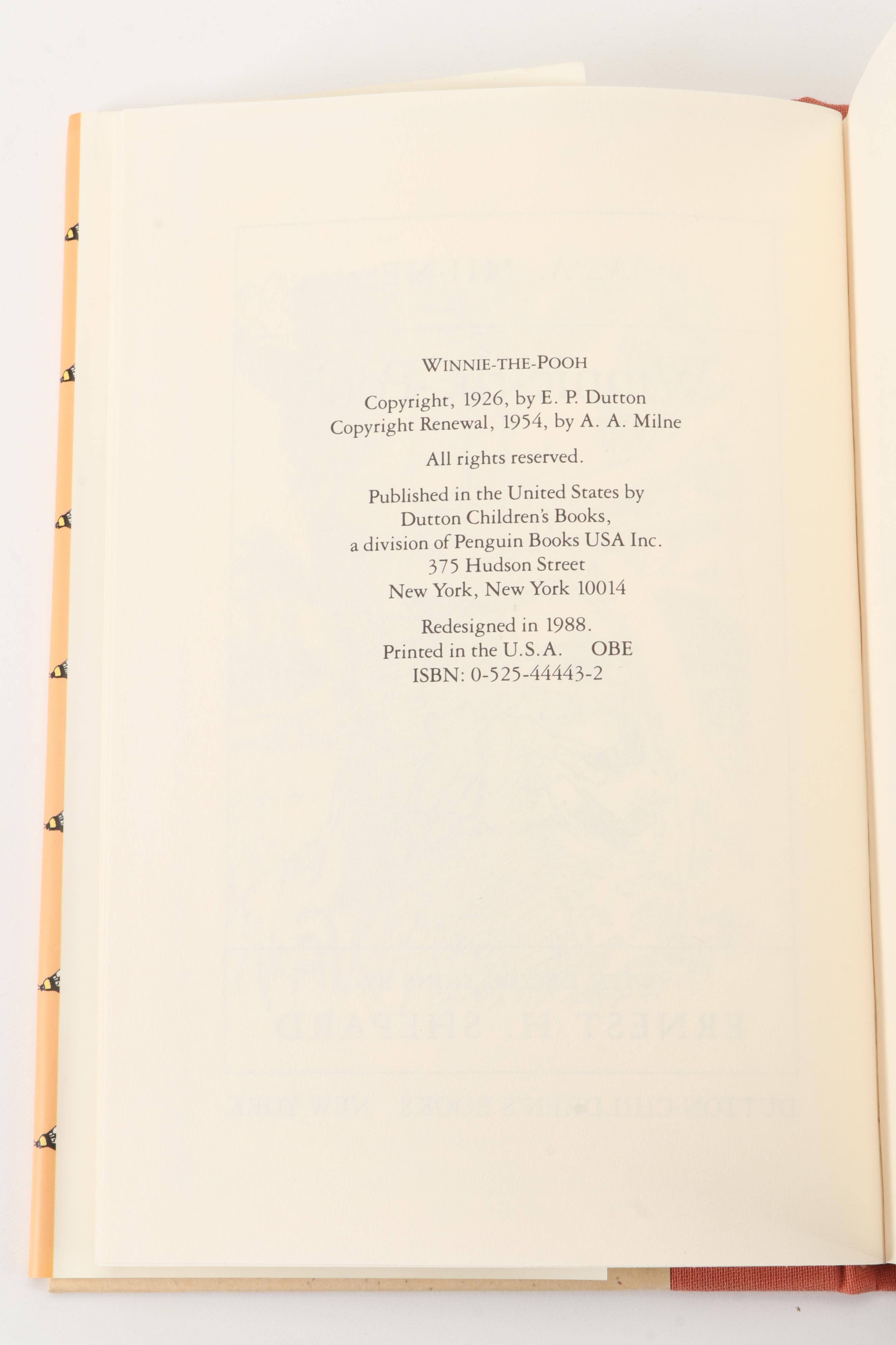 Illustrated "Winnie-the-Pooh" by A. A. Milne, 1988