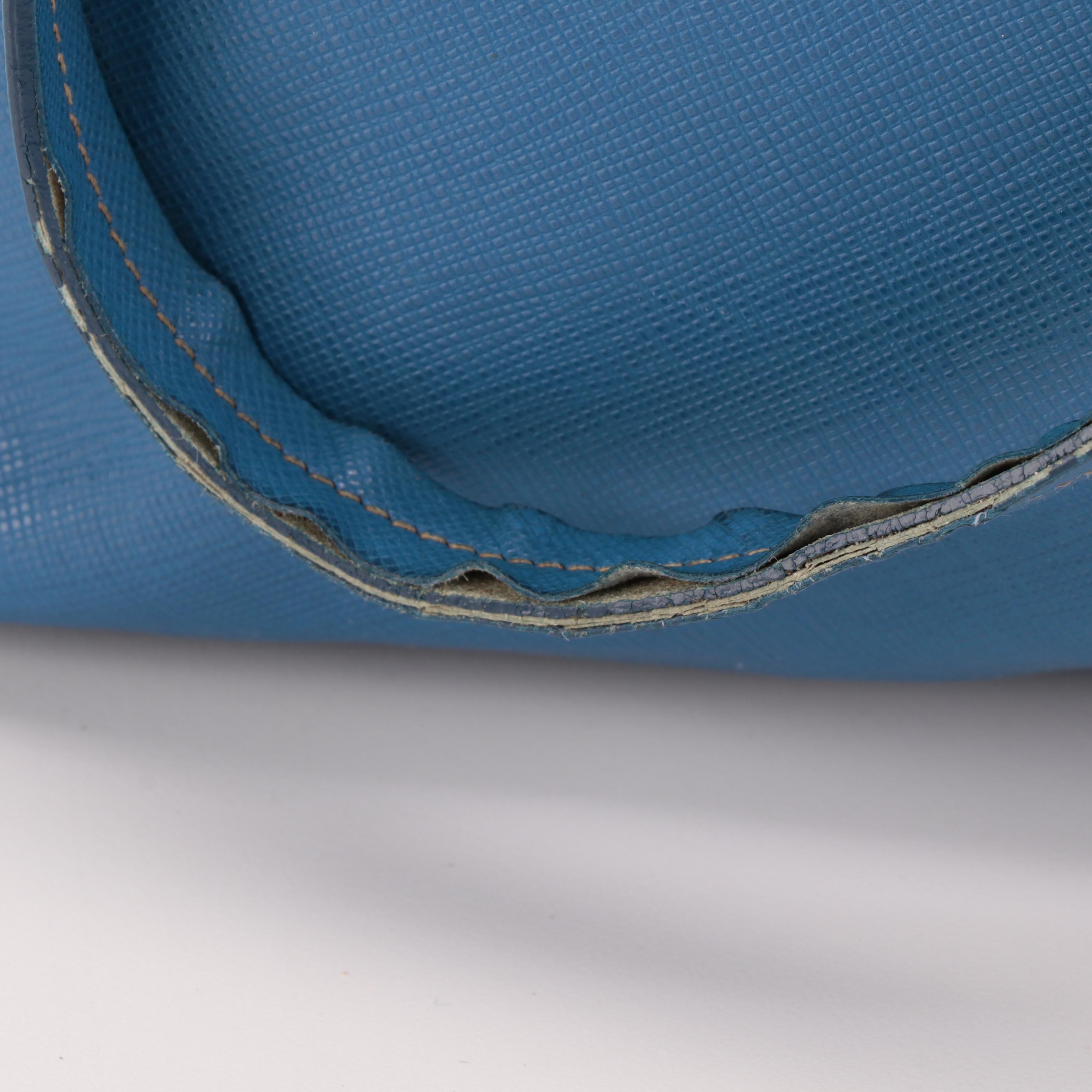 Prada Shoulder Tote Bag in Cobalto Saffiano Leather