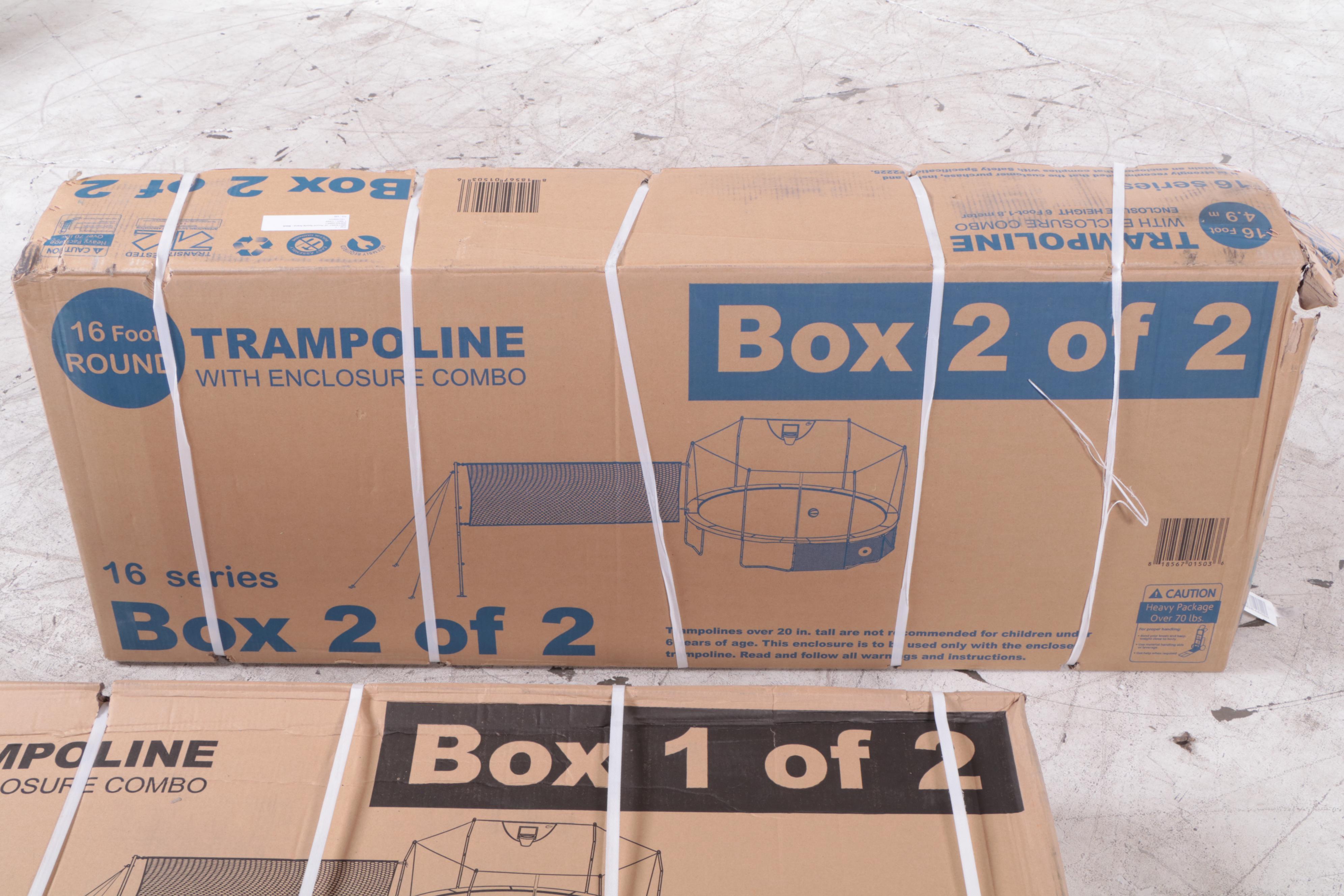 Skywalker Trampolines 16' Deluxe Round Sports Arena Trampoline with Enclosure