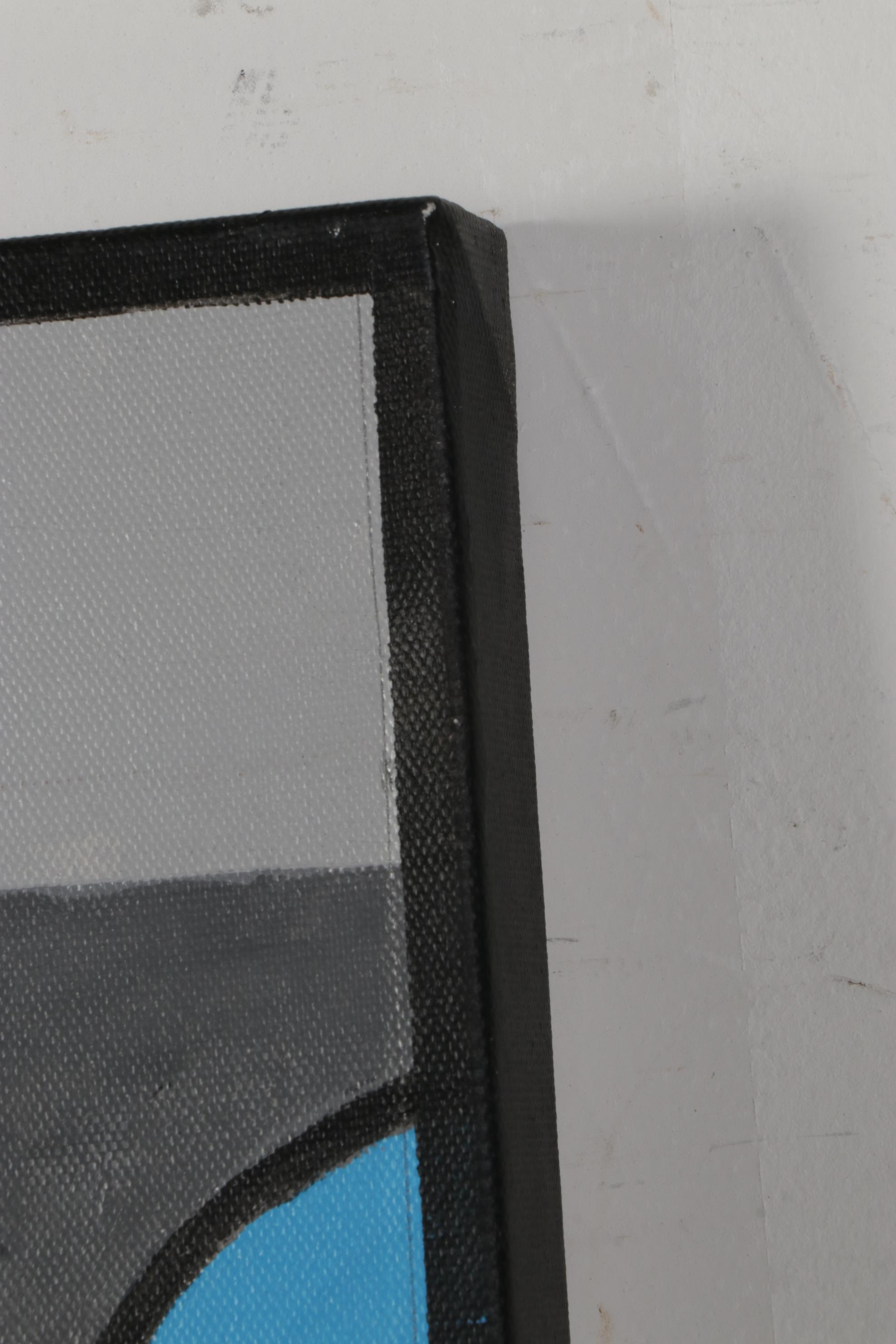 Dorothea S. Wendlandt Surreal Oil Painting With Cacti and Figurines