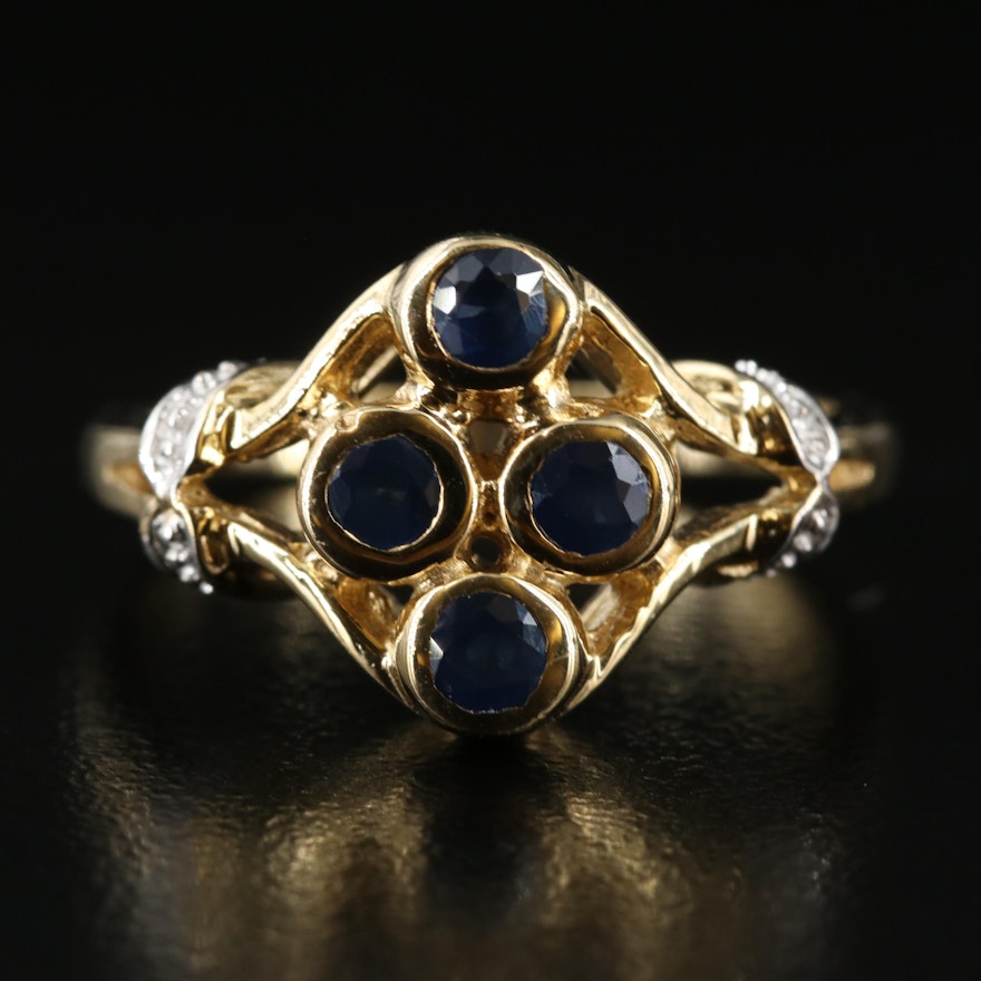 Sterling Sapphire Openwork Ring