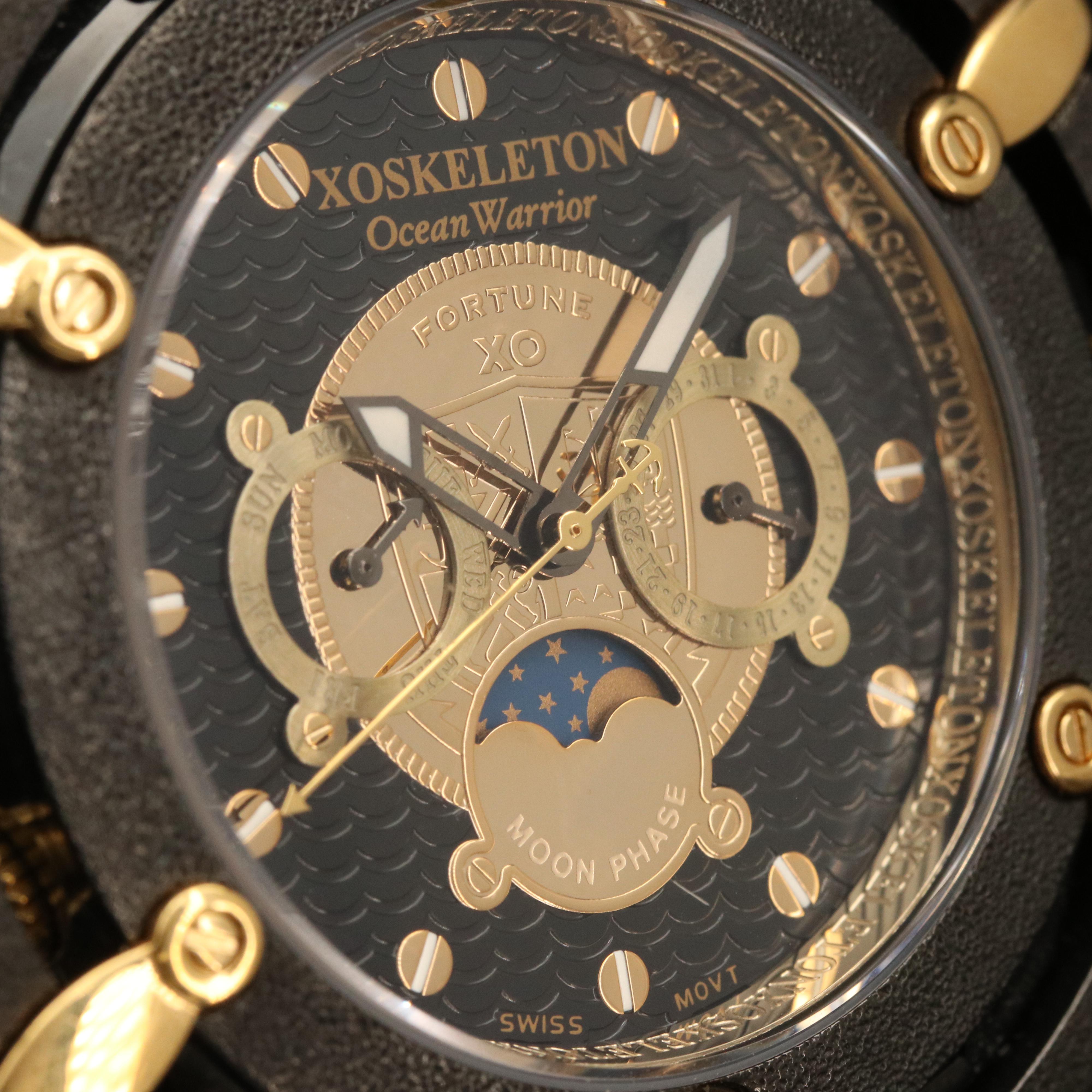 XO Skeleton Ocean Warrior Fortune Moon Phase Stainless Steel with PVD Watch