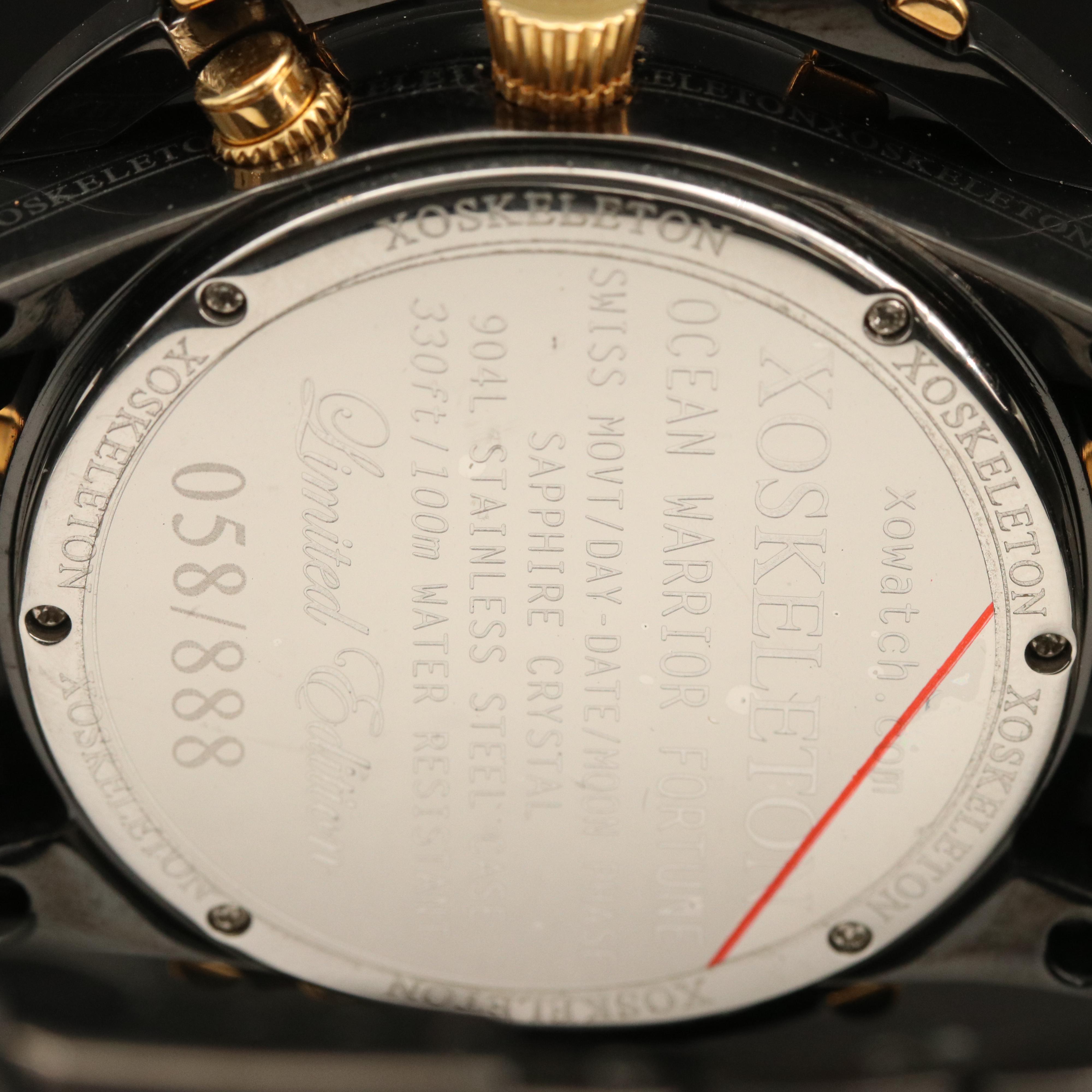 XO Skeleton Ocean Warrior Fortune Moon Phase Stainless Steel with PVD Watch