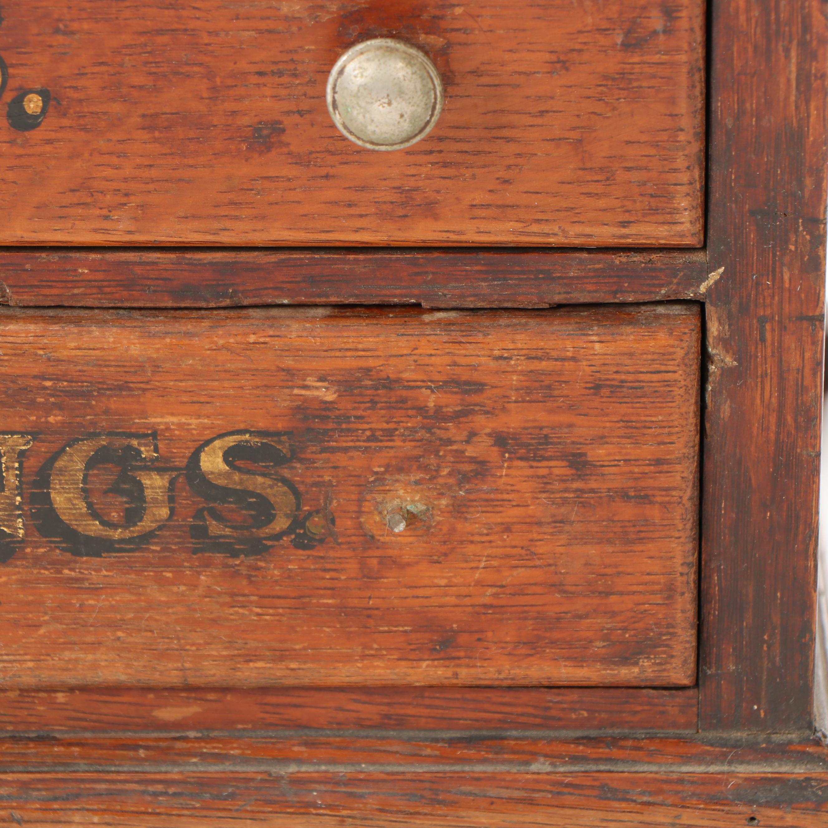 William Demeuth Co Oak Tobacco Pipe Tool and Repair Cabinet, Late 19th Century