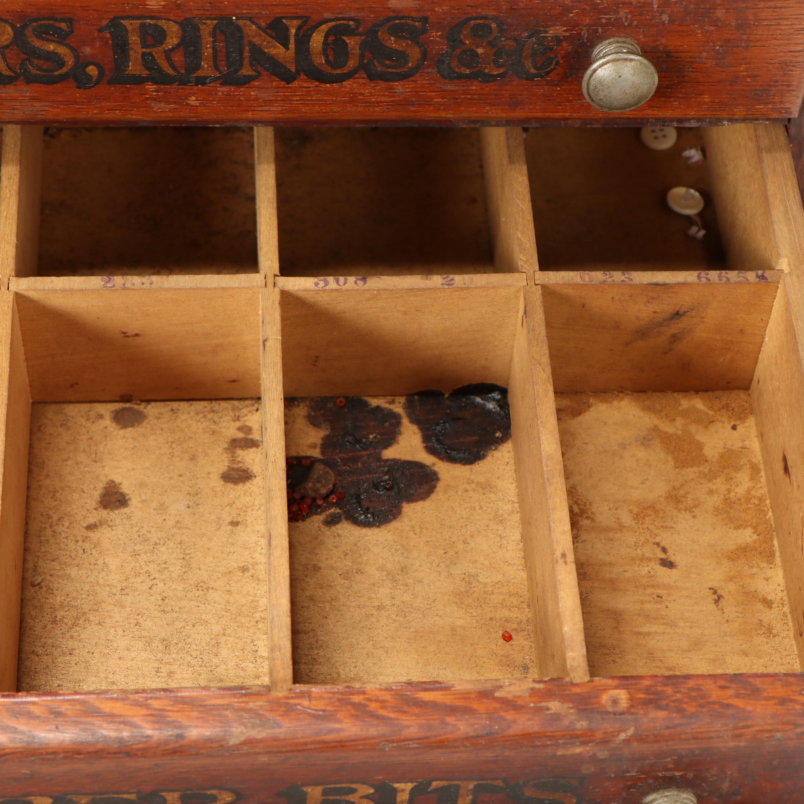 William Demeuth Co Oak Tobacco Pipe Tool and Repair Cabinet, Late 19th Century