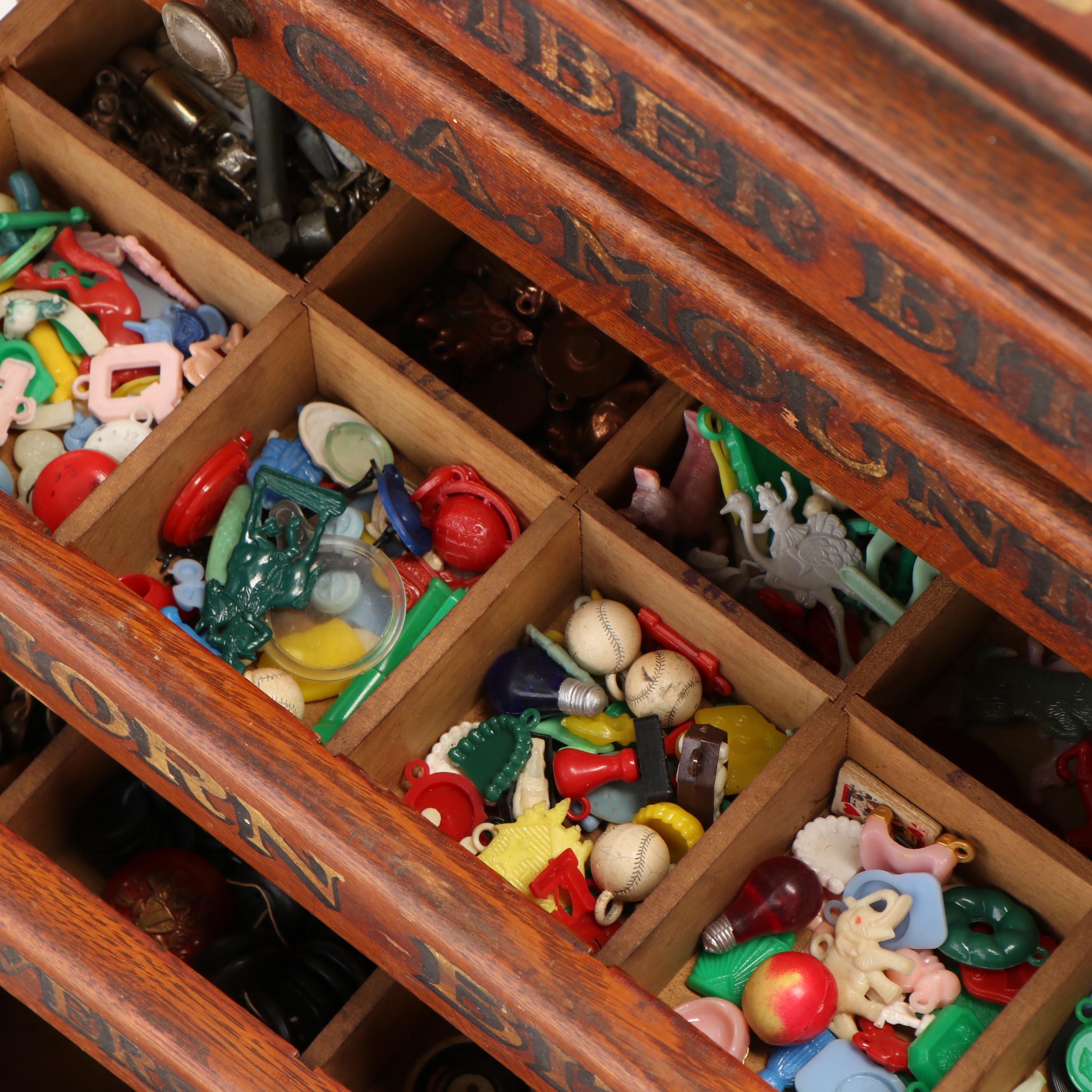 William Demeuth Co Oak Tobacco Pipe Tool and Repair Cabinet, Late 19th Century