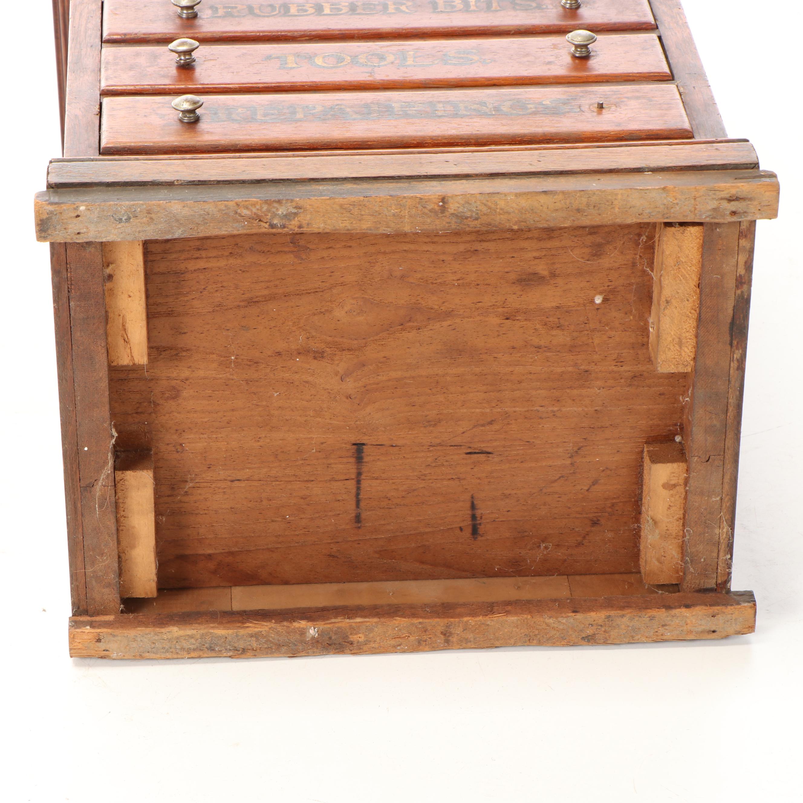William Demeuth Co Oak Tobacco Pipe Tool and Repair Cabinet, Late 19th Century