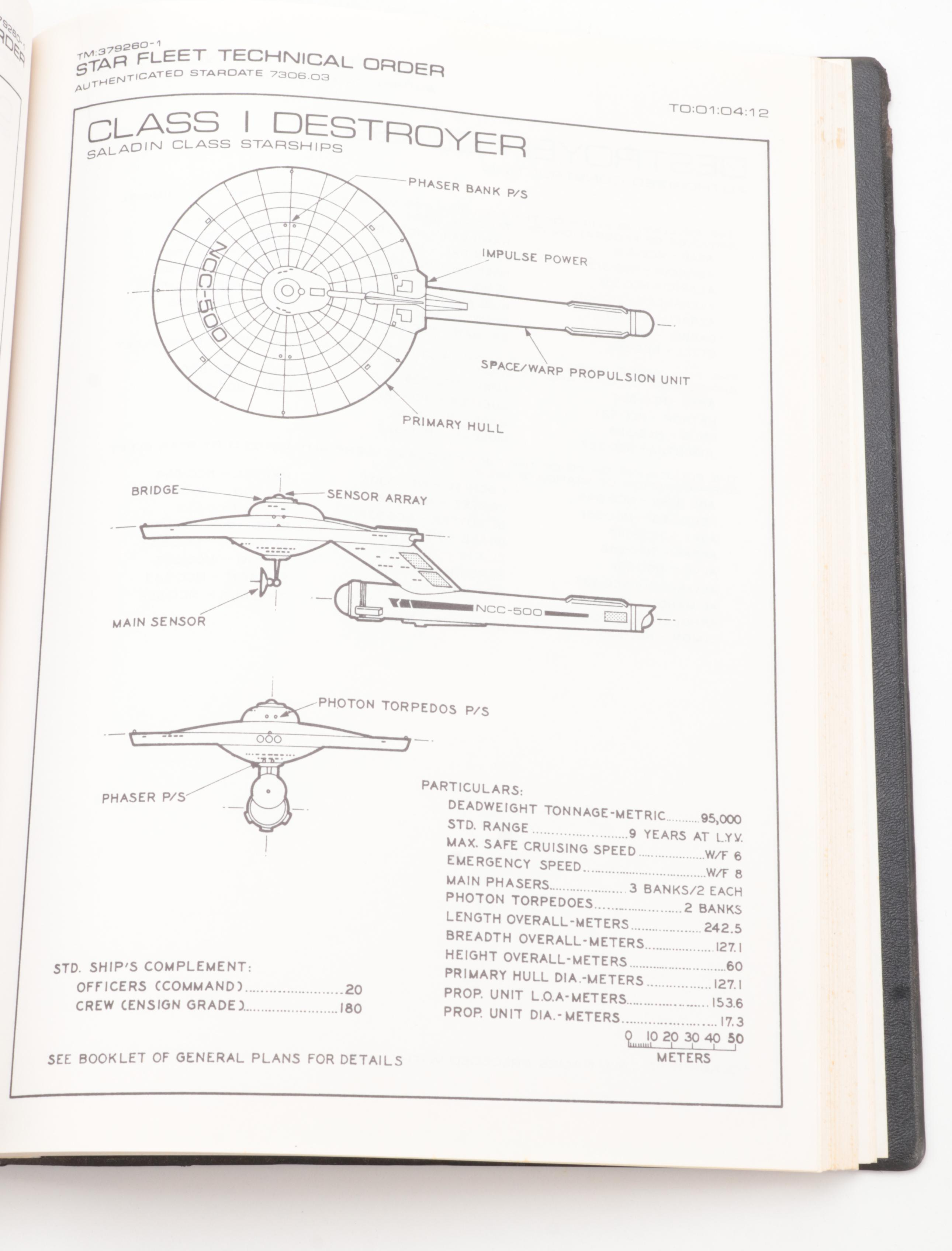 First Printing "Star Fleet Technical Manual" by Franz Joseph, 1975